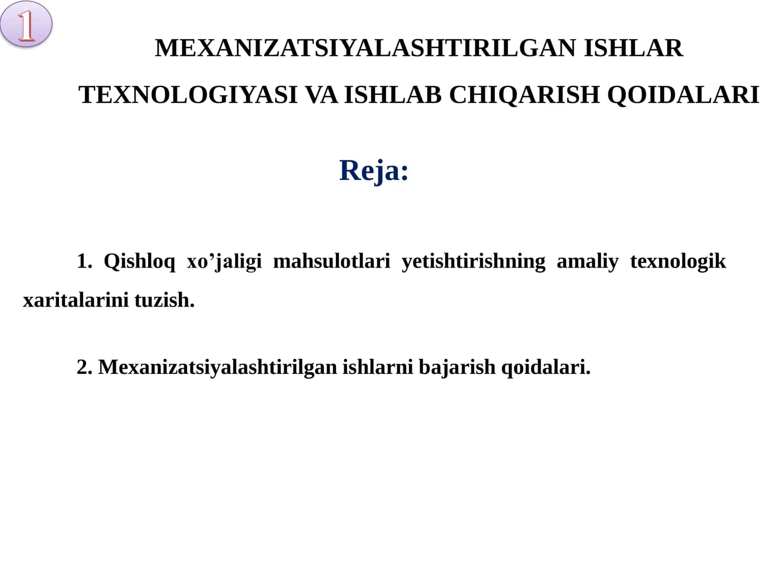 MEXANIZATSIYALASHTIRILGAN ISHLAR TEXNOLOGIYASI VA ISHLAB CHIQARISH QOIDALARI 3
