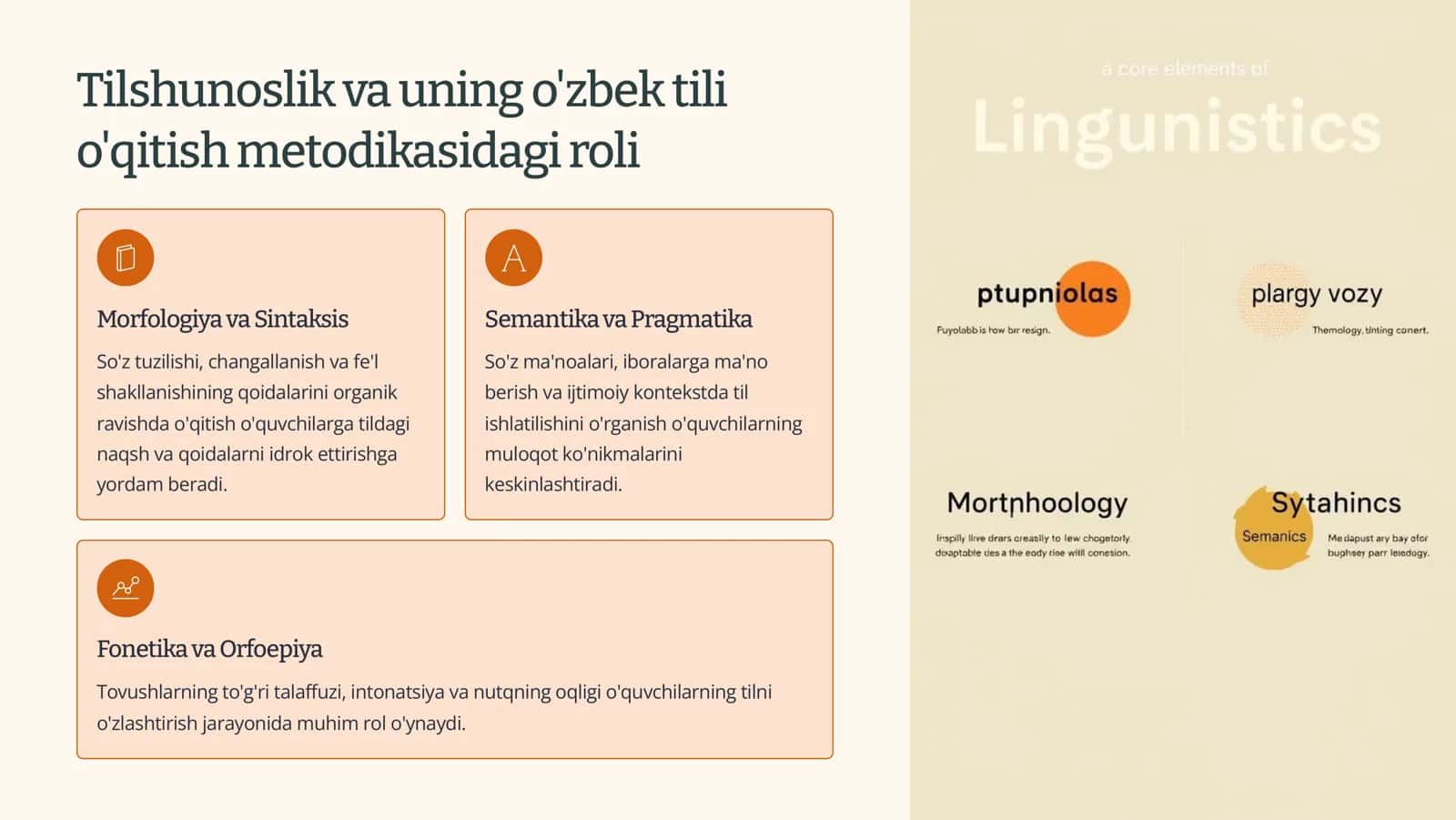 O'zbek tili o'qitish metodikasi Tilshunoslik va Ijtimoiy fanlar uyg'unligi 3