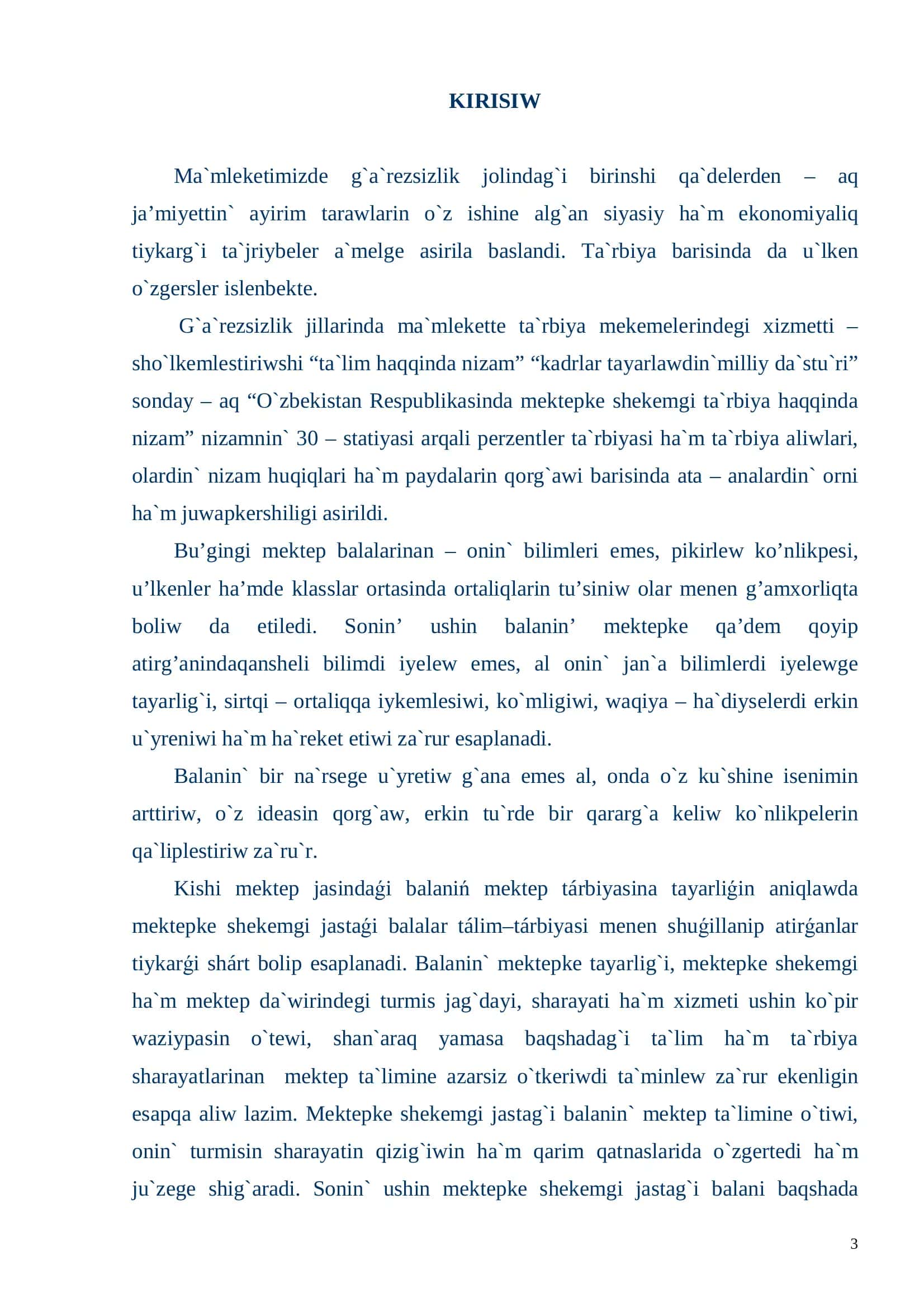 Kishi mektep jasındag’ı balanin’ aqliy rawajlaniwdin’ psixologiyaliq diagnostikasi 3