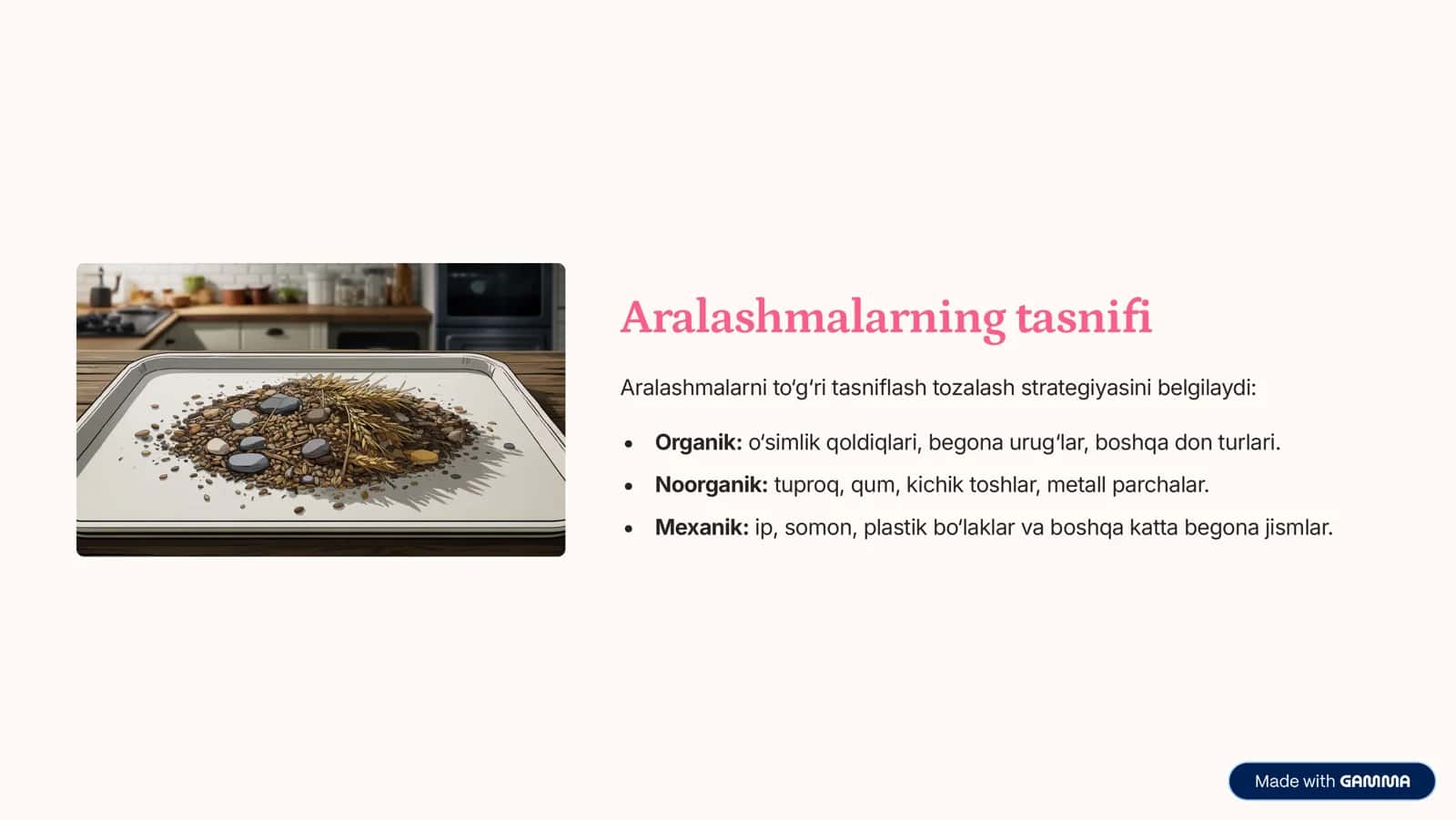 Don aralashmalarini tozalash va ajratish 3