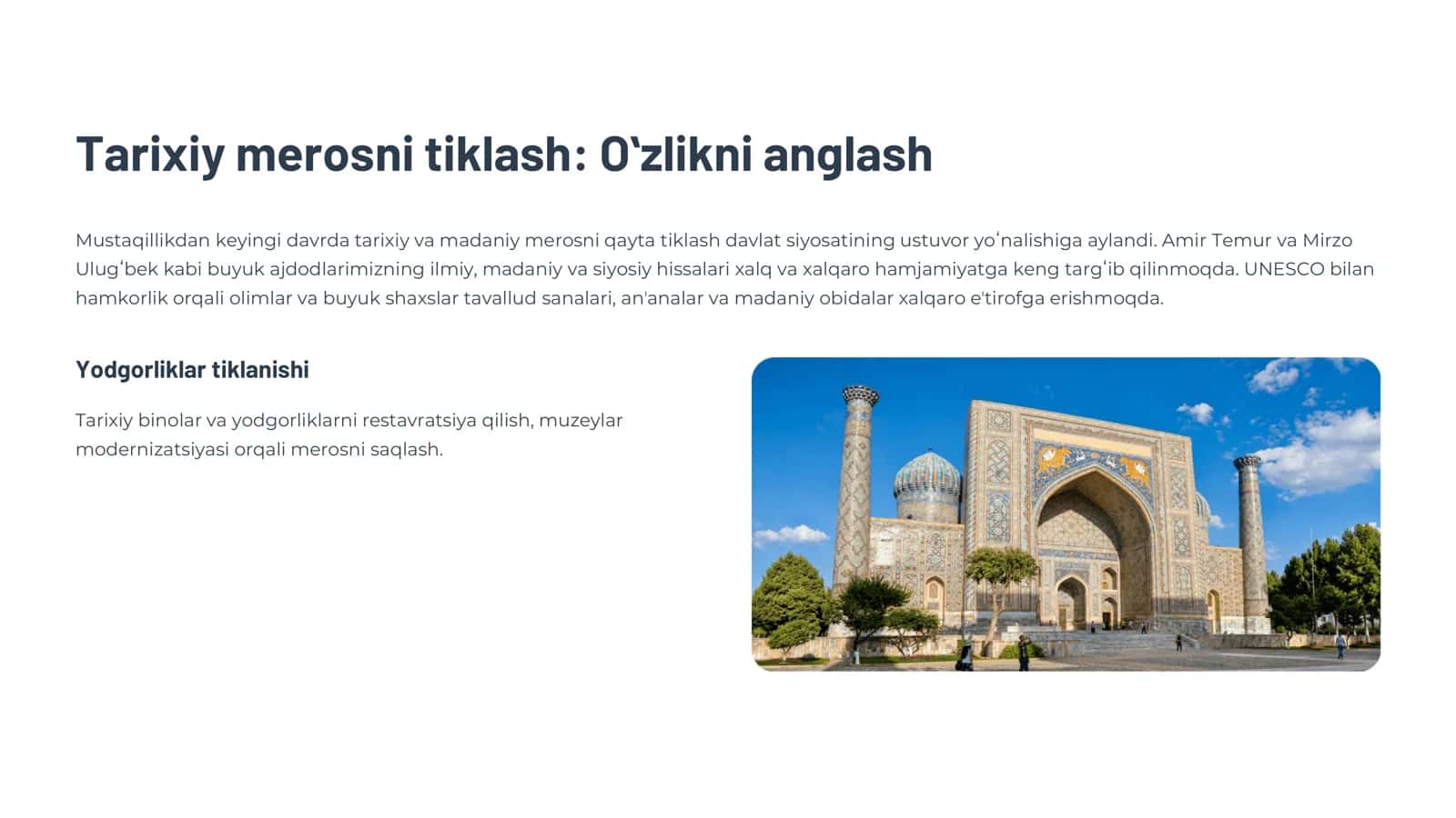 Yangi Oʻzbekistonda amalga oshirilayotgan maʼnaviy oʻzgarishlar 3
