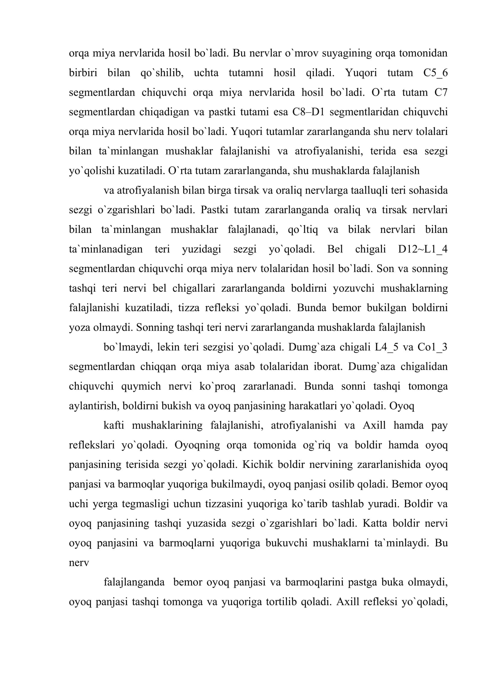 Peri ferik asab tizimi anatomiyasi, fiziologiyasi, zararlanish belgilari va uni tekshirish usullari 3
