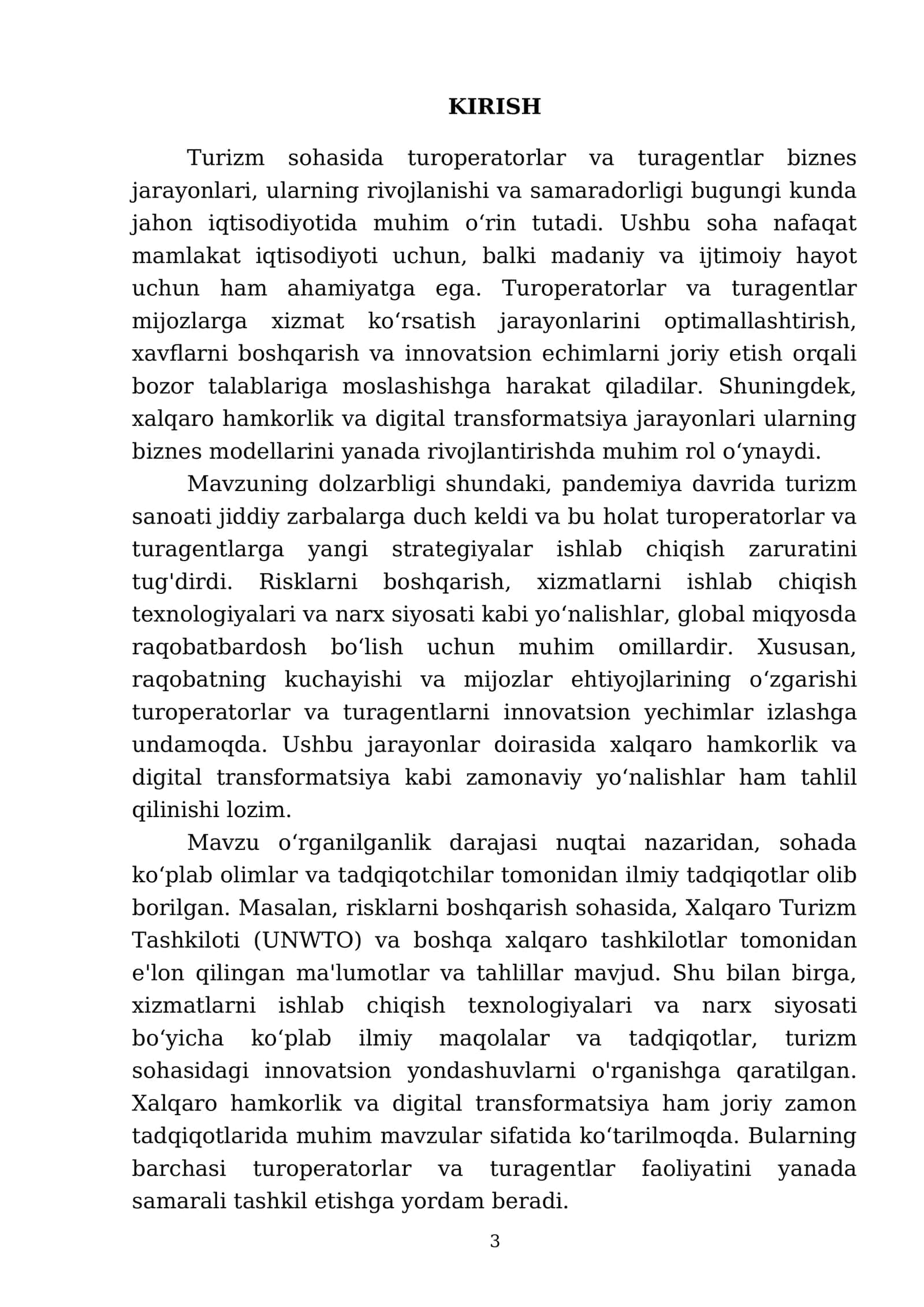 Turoperator va turagentlarning biznes jarayonlarini 5 bandda chuqur tahlil qiling 3