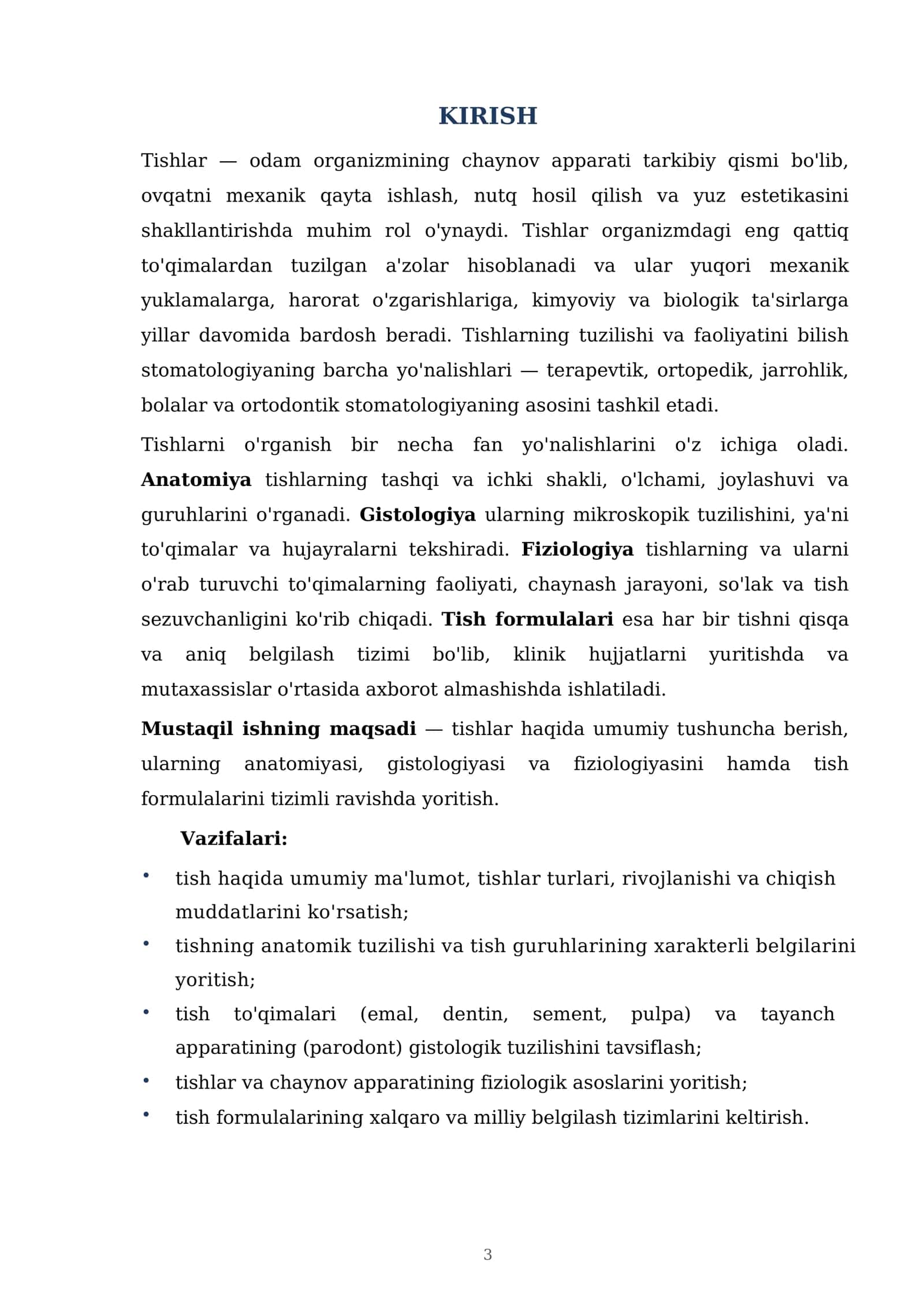 TISHLAR HAQIDA MA'LUMOT: ANATOMIYASI, GISTOLOGIYASI, FIZIOLOGIYASI VA TISH FORMULALARI 3