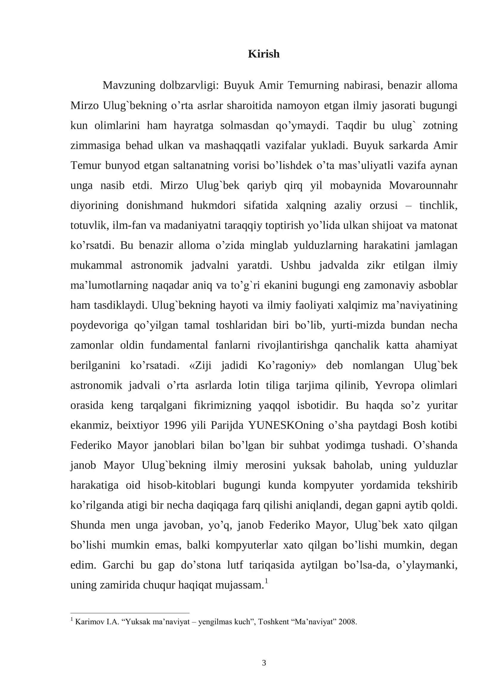 Mirzo Ulug`bekning “To’rt ulus tarixi” asari tarixiy manba 3