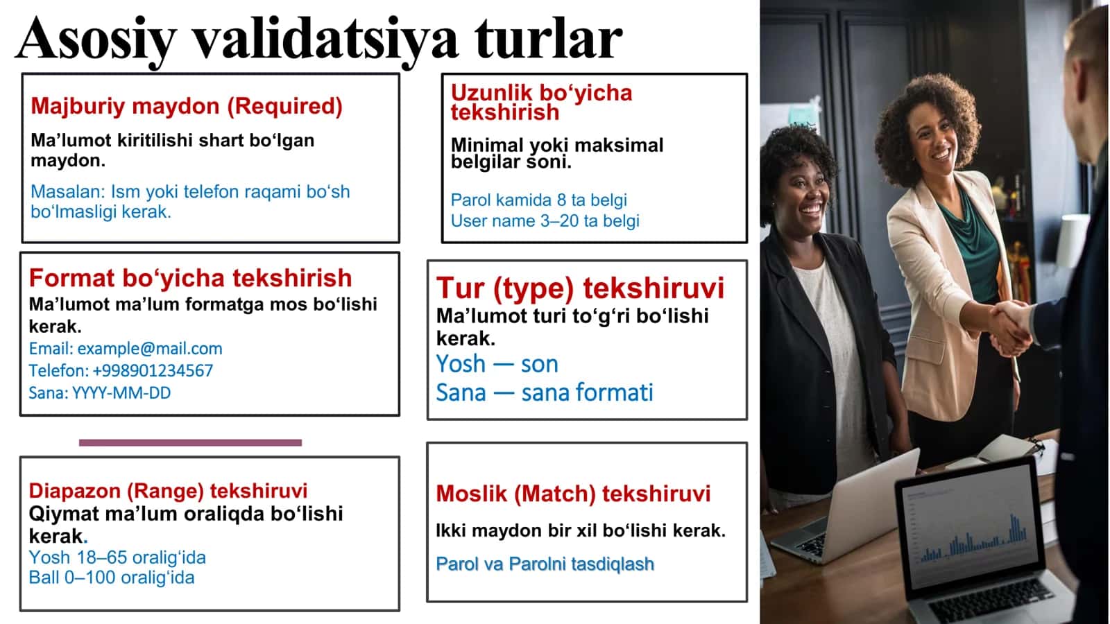 Validatsiya qoidalari 3