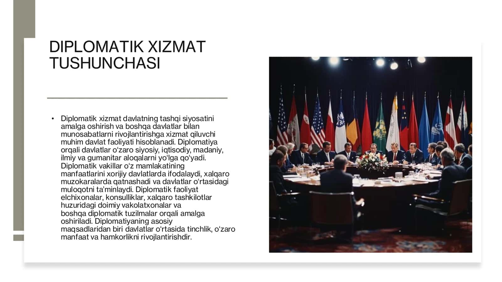 O'zbekiston Respublikasi va xorijiy davlatlar(AQSH, Xitoy, Germaniya, Buyuk Britaniya, Turkiya) diplomatik hizmati 3