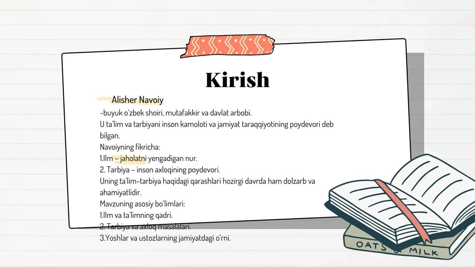 Alisher Navoiyning ta‘lim tarbiya to‘g‘risidagi qarashlari 3