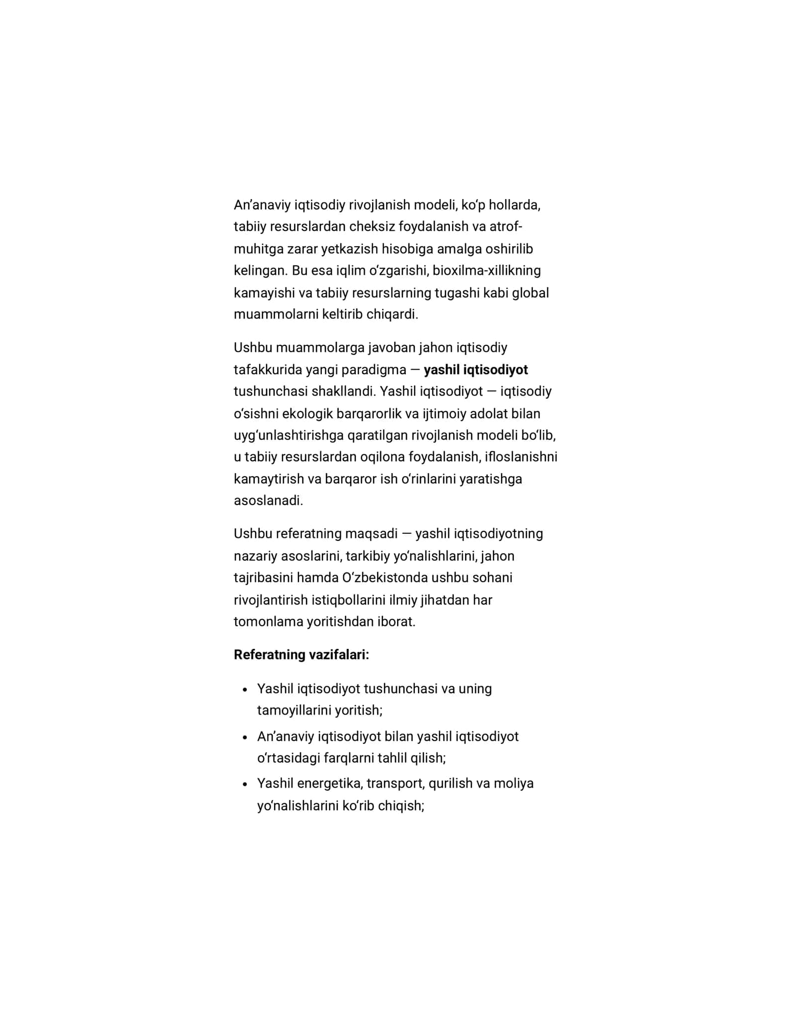 Referat yashil iqtisodiyot 3