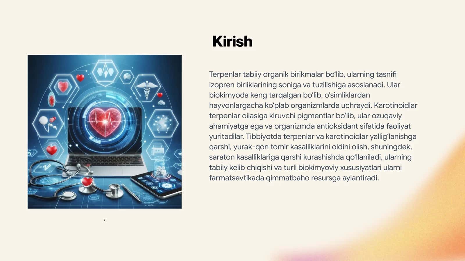 Terpenlar. Klassifikatsiyasi. Karotinoidlar. Tibbiyotdagi axamiyati 3
