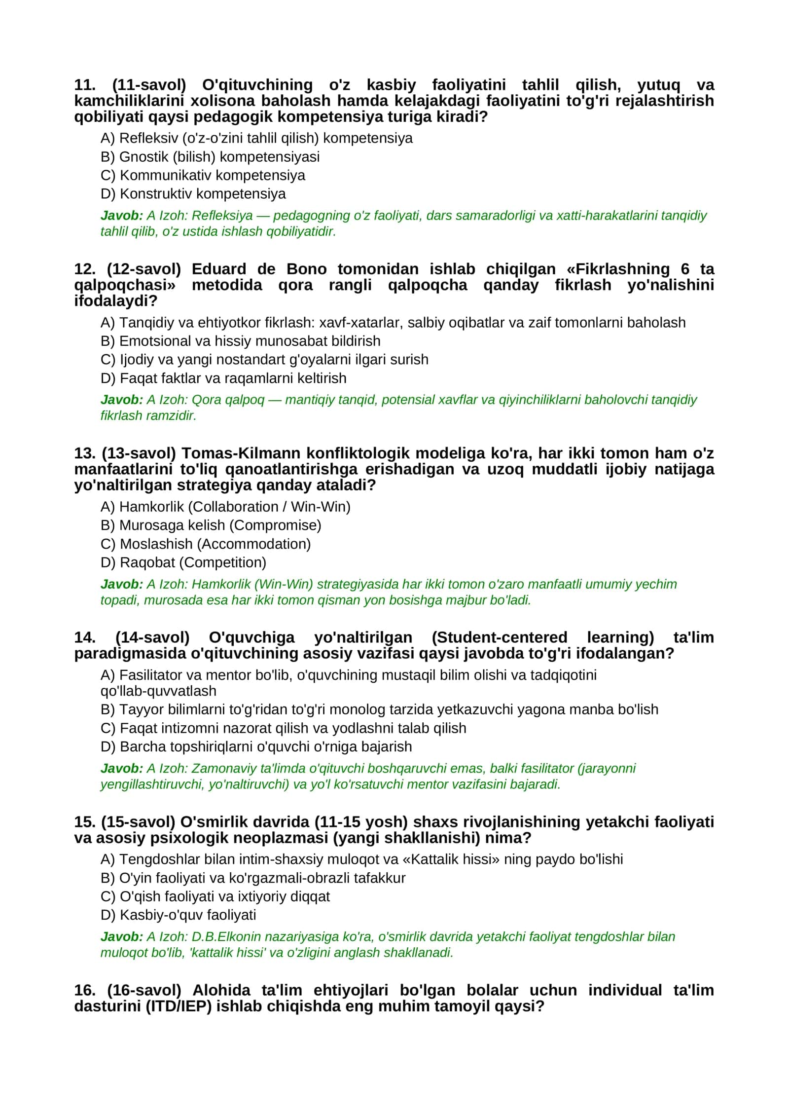 PEDAGOGIK MAHORAT VA PSIXOLOGIYA EXPERT / MILLIY SERTIFIKAT VA OLIY TOIFA MEZONLARI 3