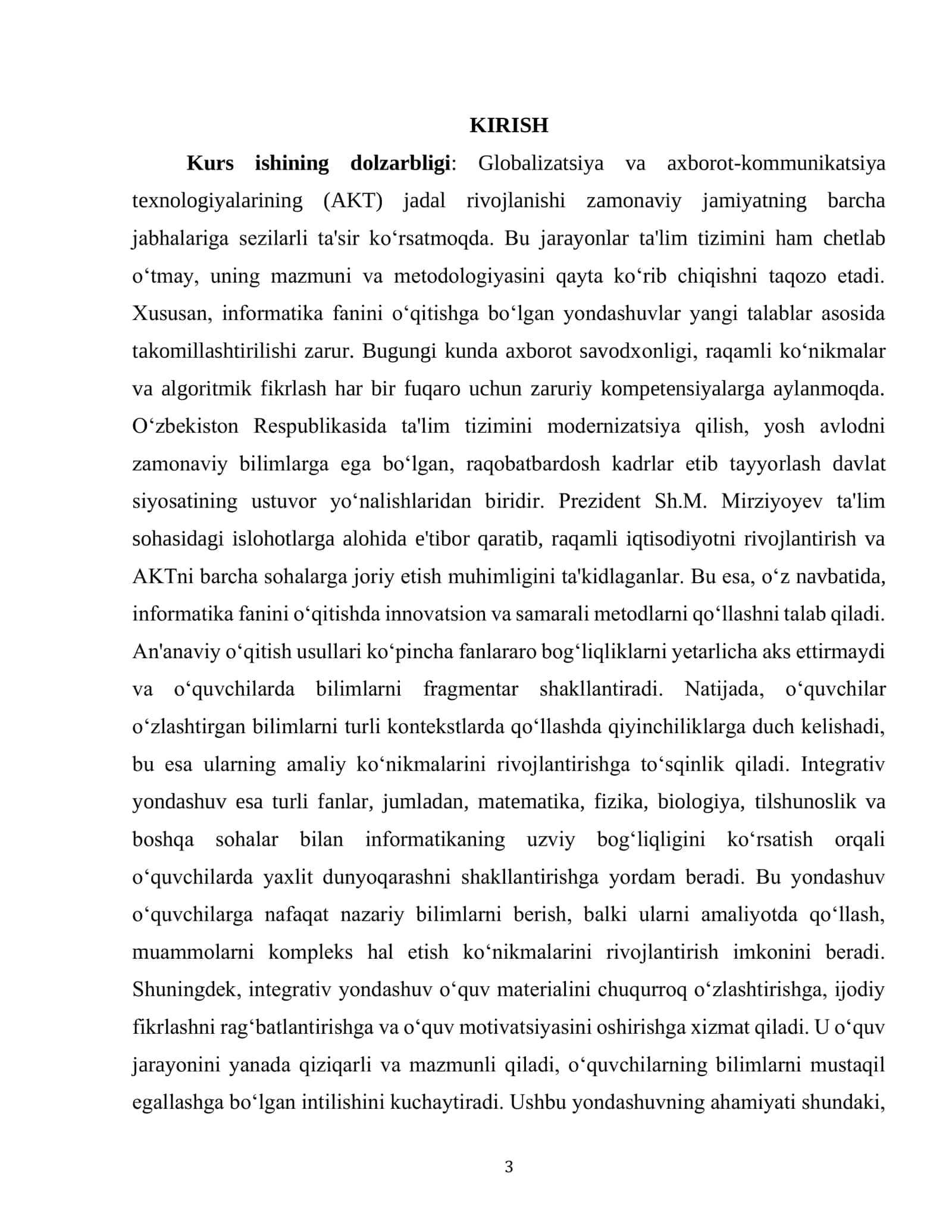INFORMATIKA FANINI INTEGRATIV YONDASHUV ASOSIDA O'QITISH 3