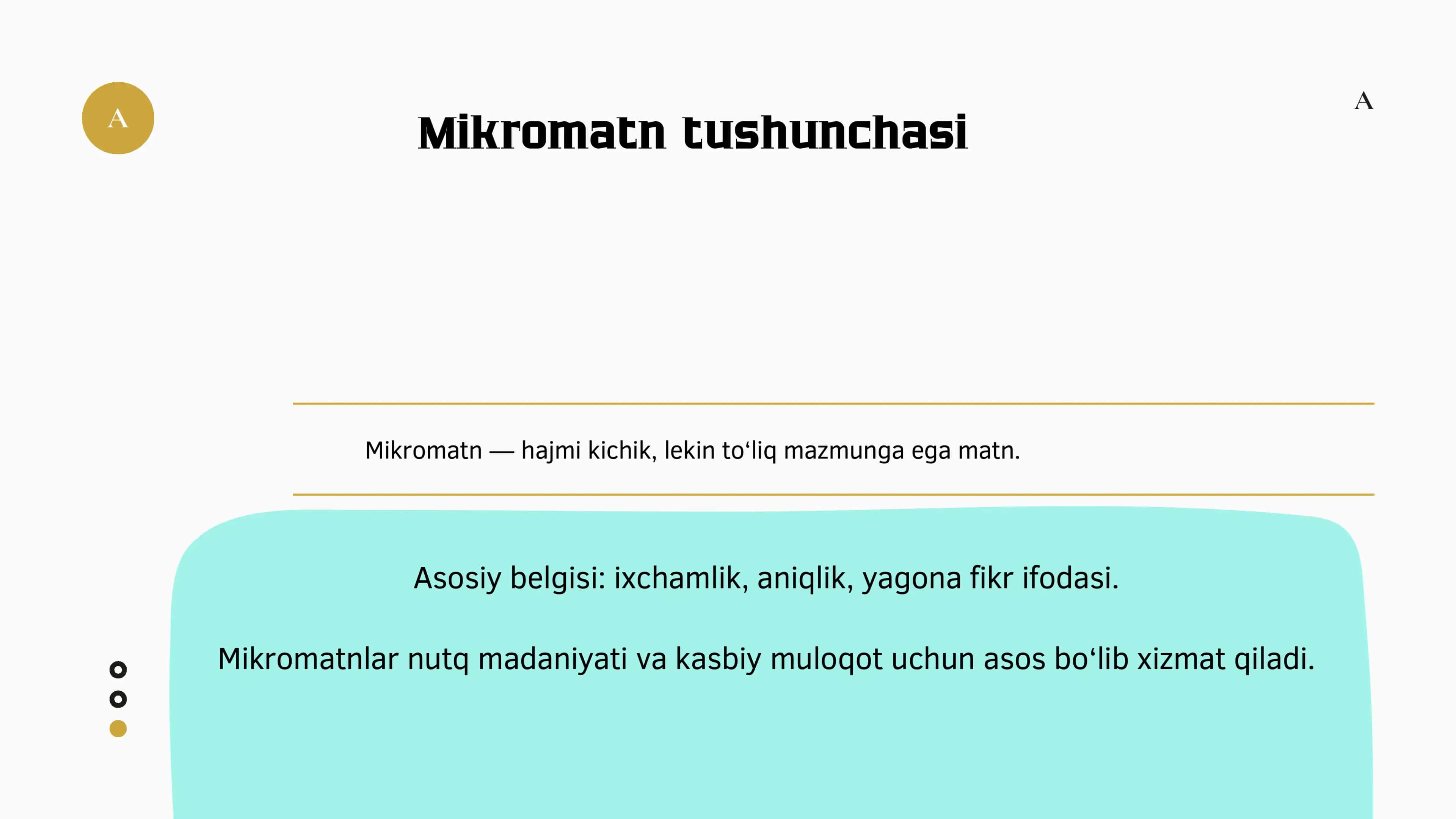 Mavzu: Mutaxassislikka oid mikromatnlar 3