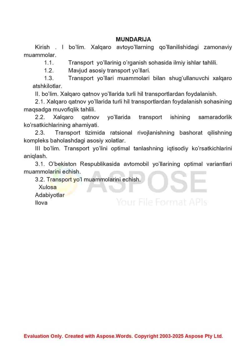 O’zbekiston iqtisodiyoti rivojlanishida transport yo’llarining roli 3