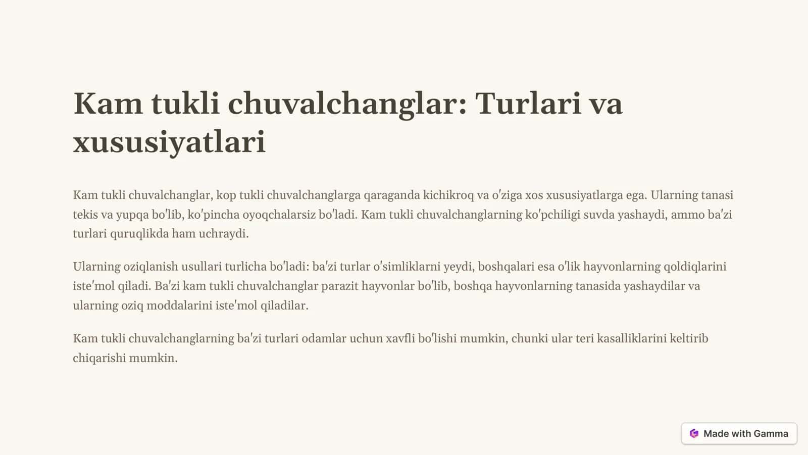Kop tukli, kam tukli chuvalchanglar, yomg'ir chuvalchang va zuluklar: Umumiy ko'rinish 3