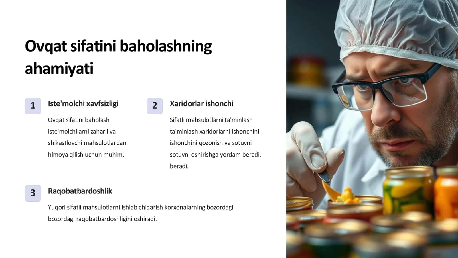 Ovqat mahsulotlarining sifatini gigiyenik baholash 3