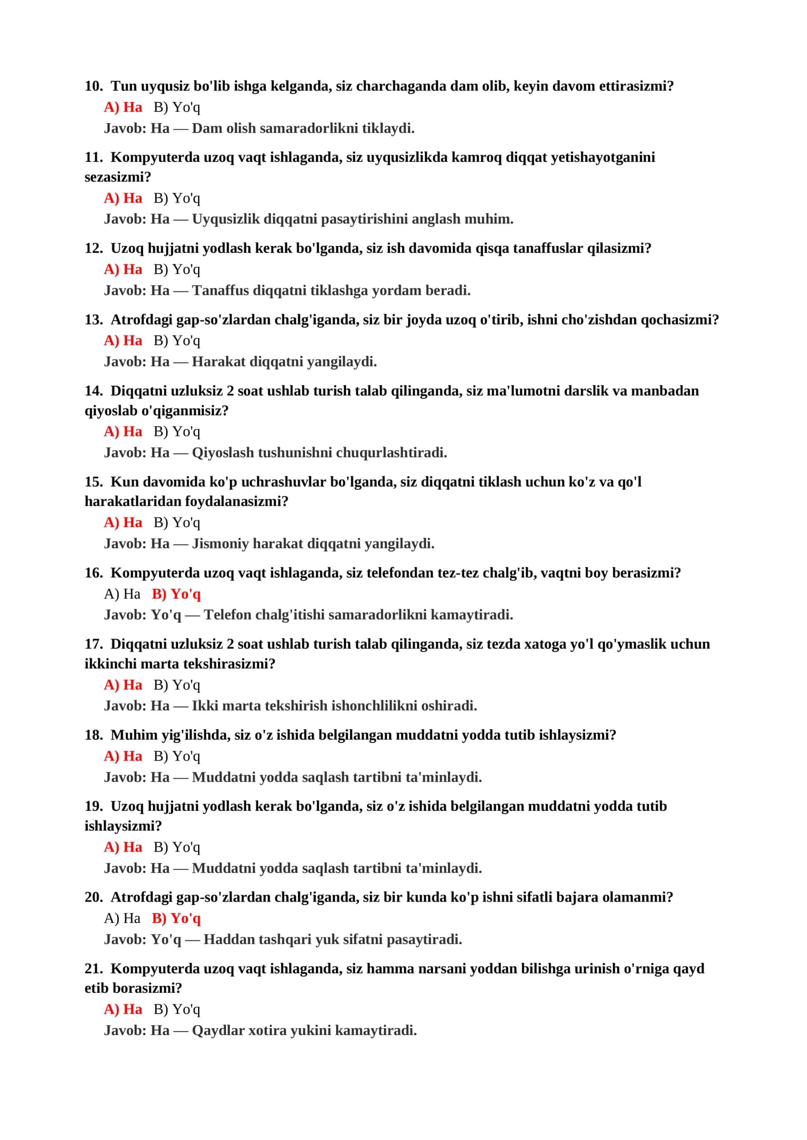 PSIXOLOGIYA FANIDAN UNIVERSITET TESTLARI 3