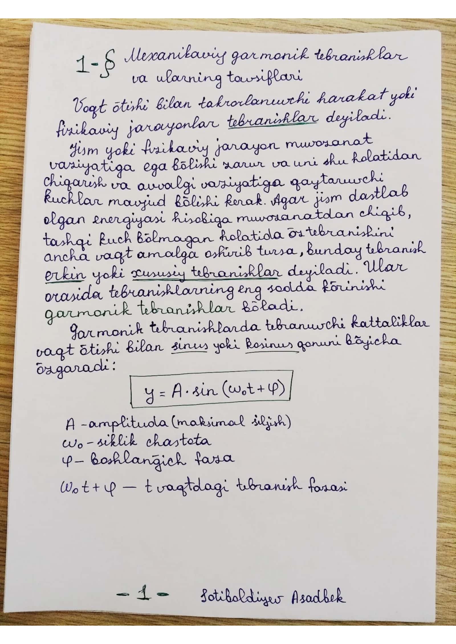 Garmonik tebranishlar va ularni qo'shish 3