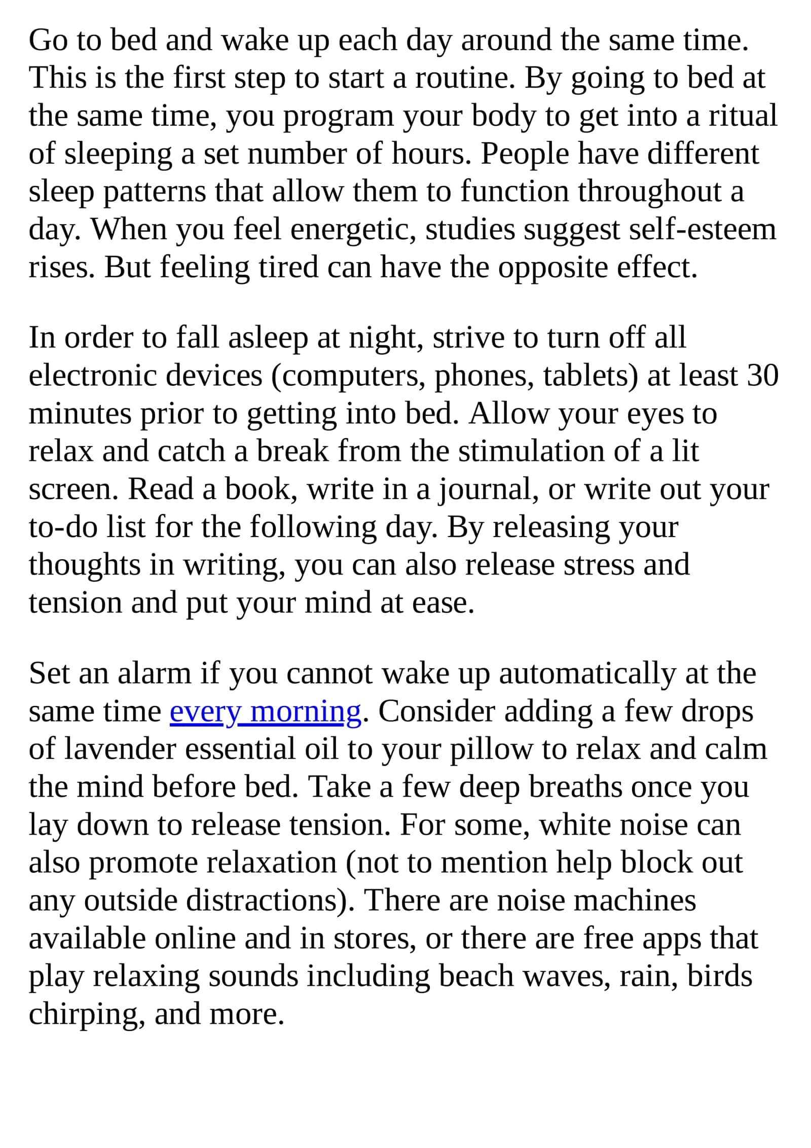 The importance of a daily routine 3
