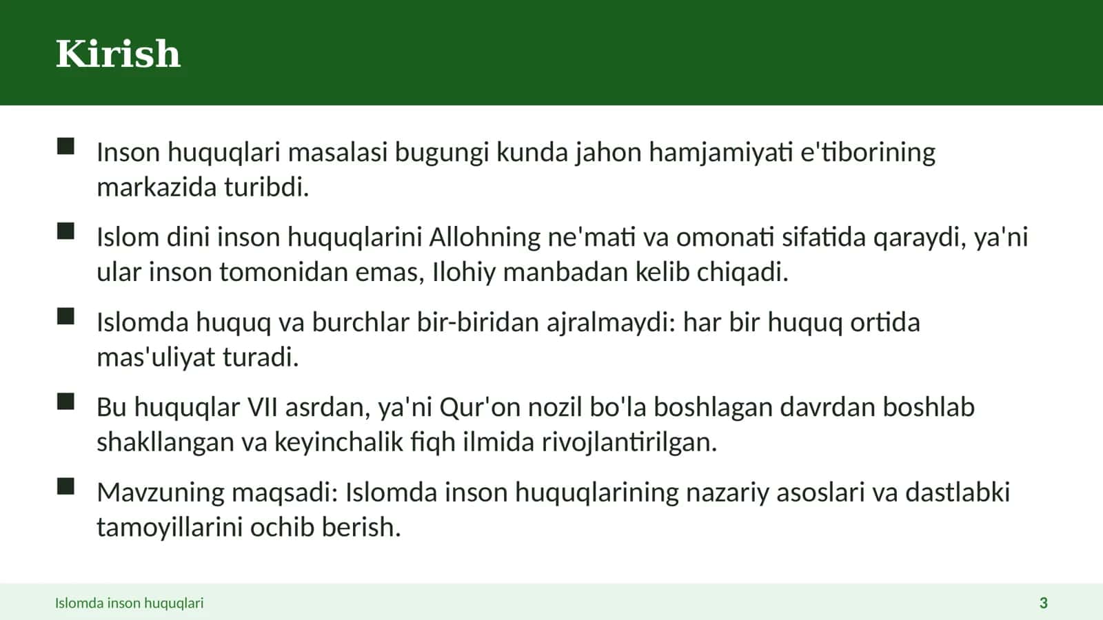 Islomda inson huquqlari 3