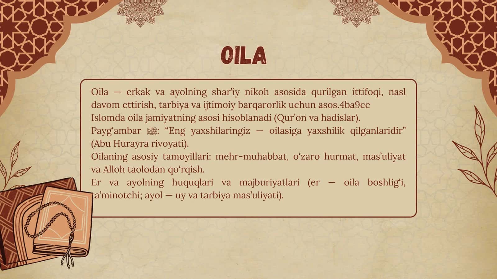 Islom huquqshunosligida oila, nikoh, idda, zihor tushunchalarini tarifi 3