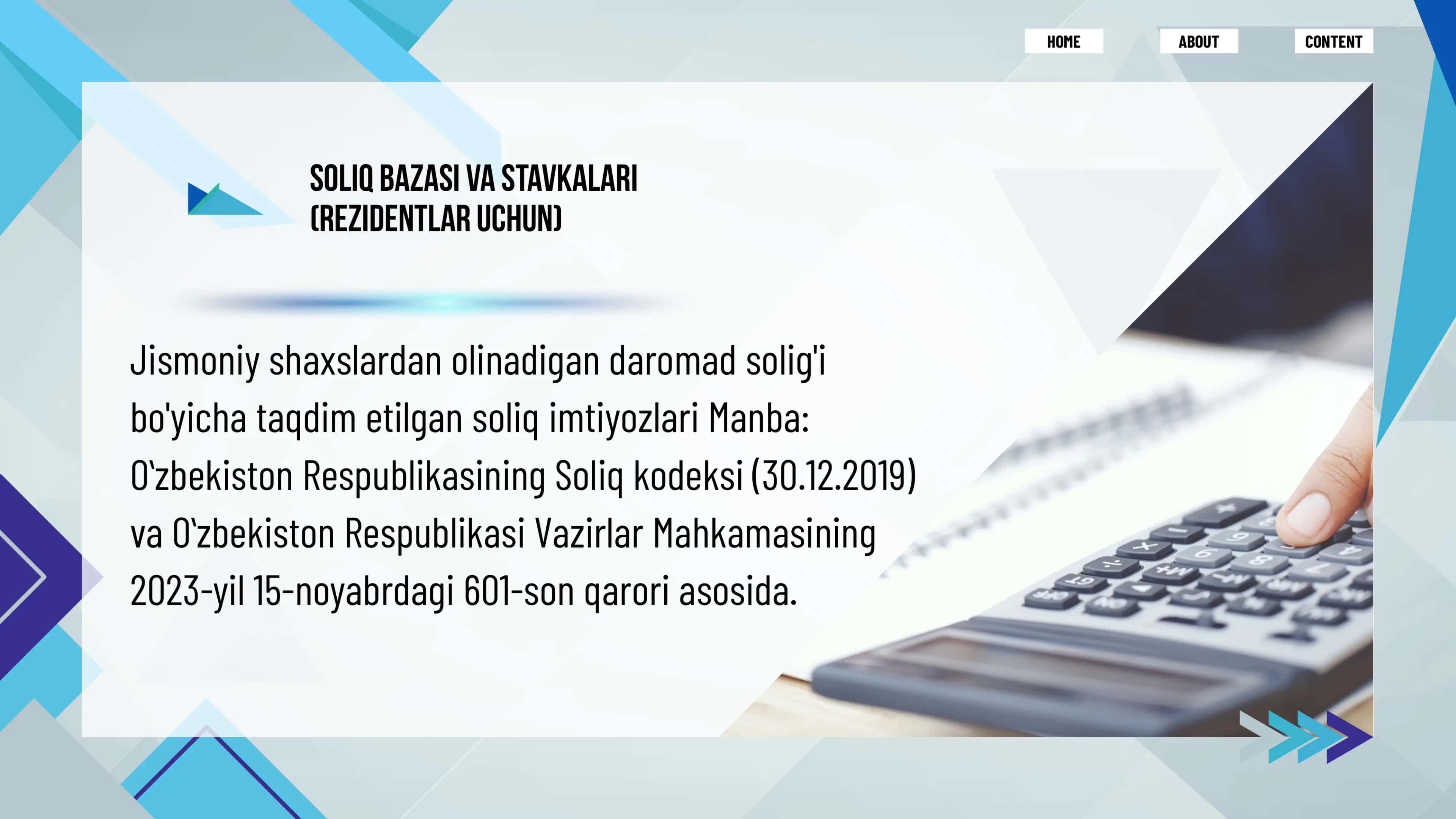 Jismoniy shaxslardan olinadigan daromad solig'i bo'yicha imtiyozlar qo'llanilishi 3