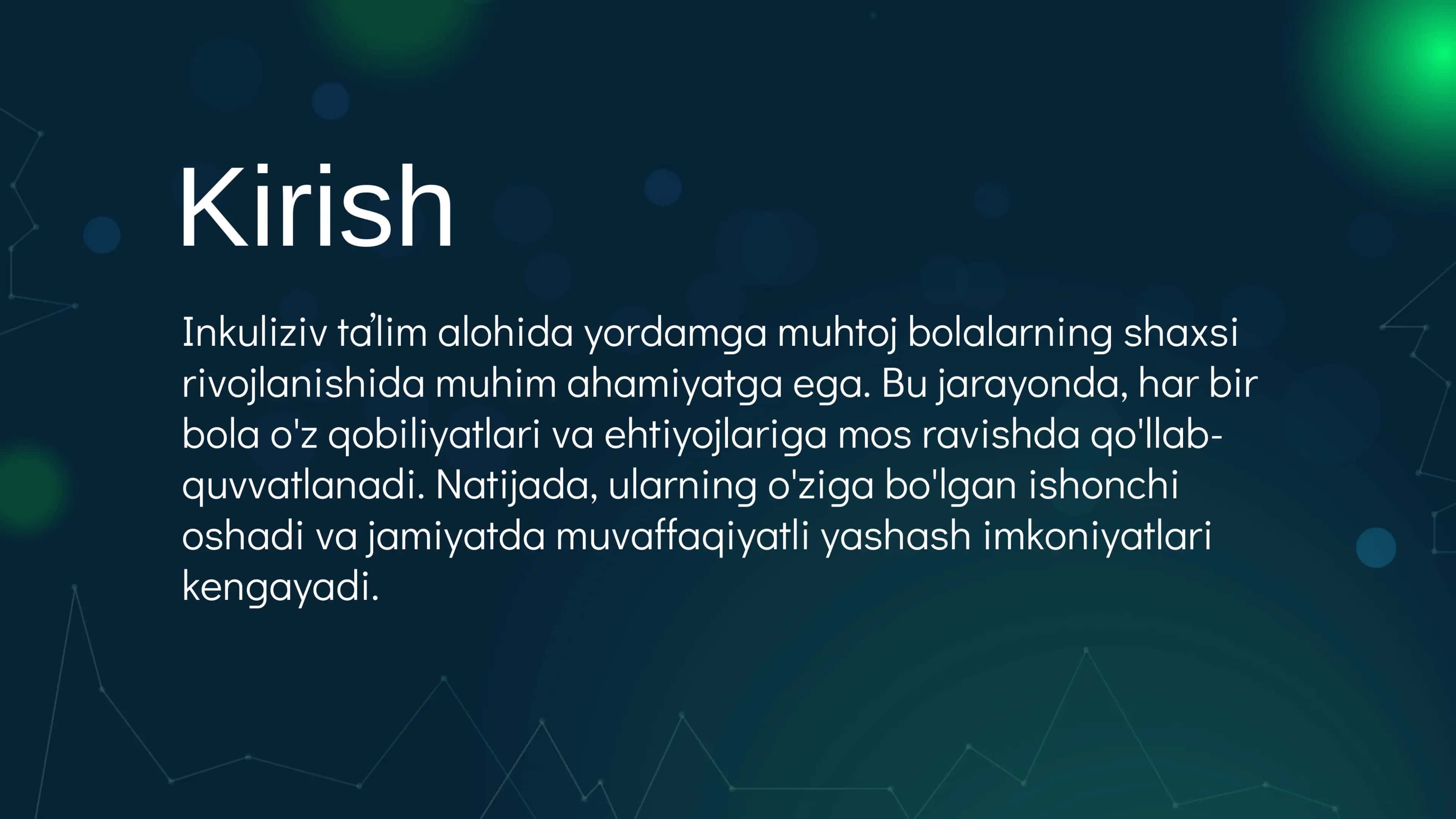 Inkuliziv taʼlimni amalga oshirish jarayoni alohida yordamga muhtoj bolaning shaxsini rivojlantirishning xususiyatlari 3