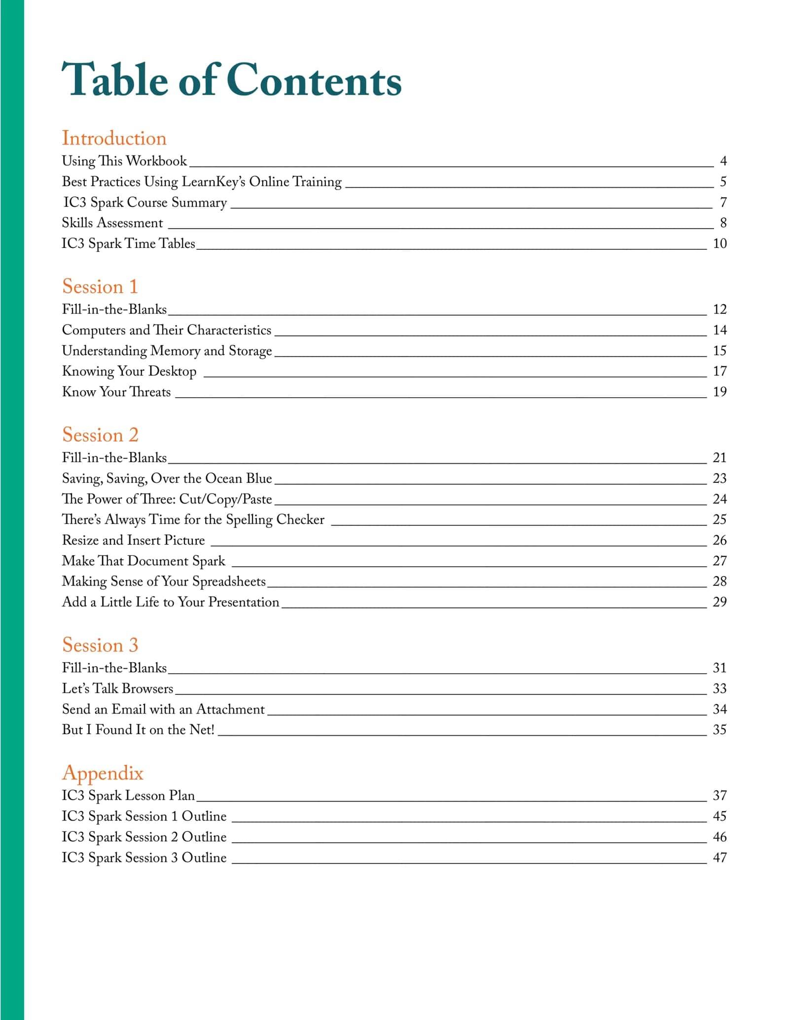 IC3 Spark Project Workbook Teacher 3