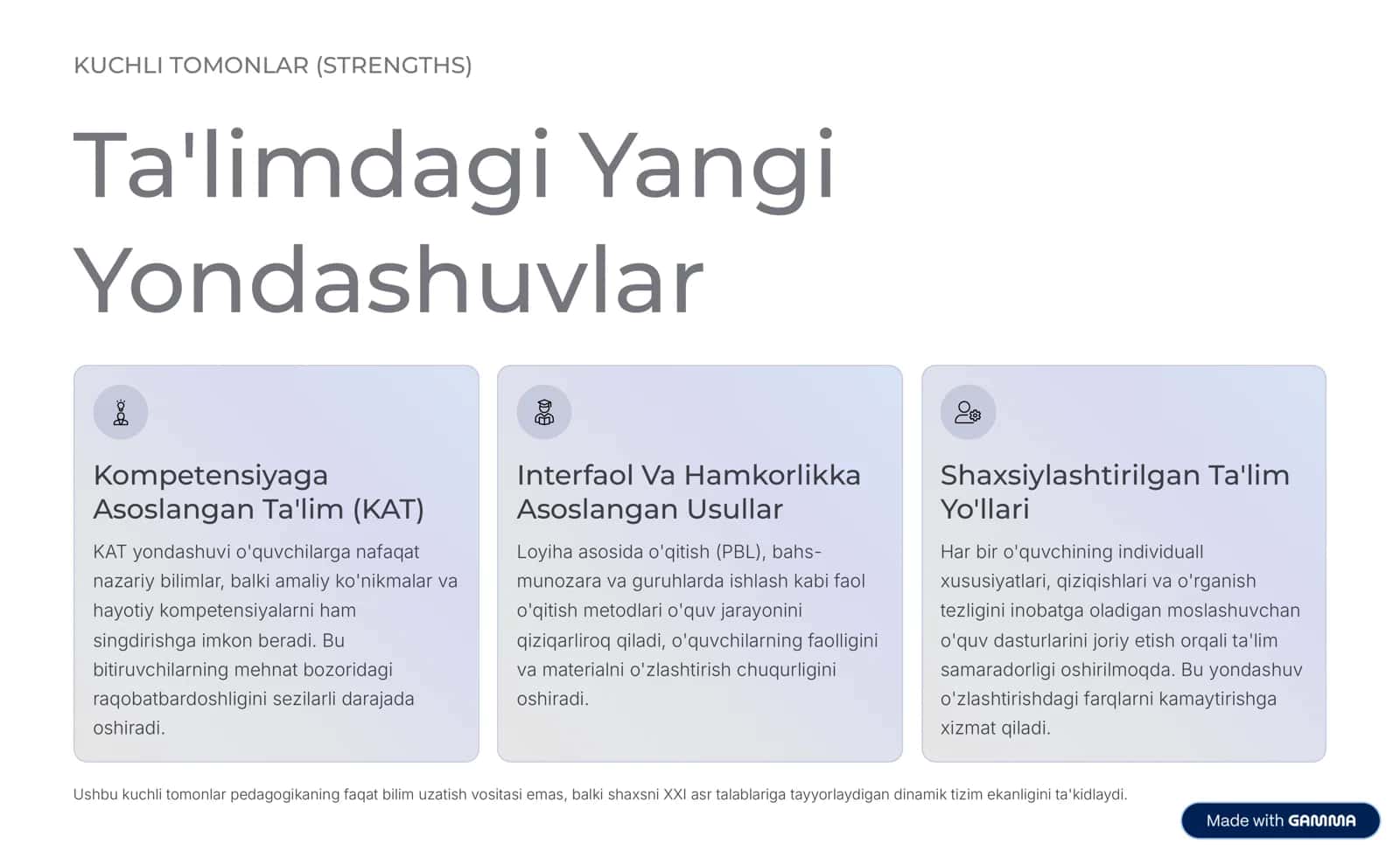 Pedagogikaning Taraqqiyot Tendensiyalari: SWOT Tahlilida 3