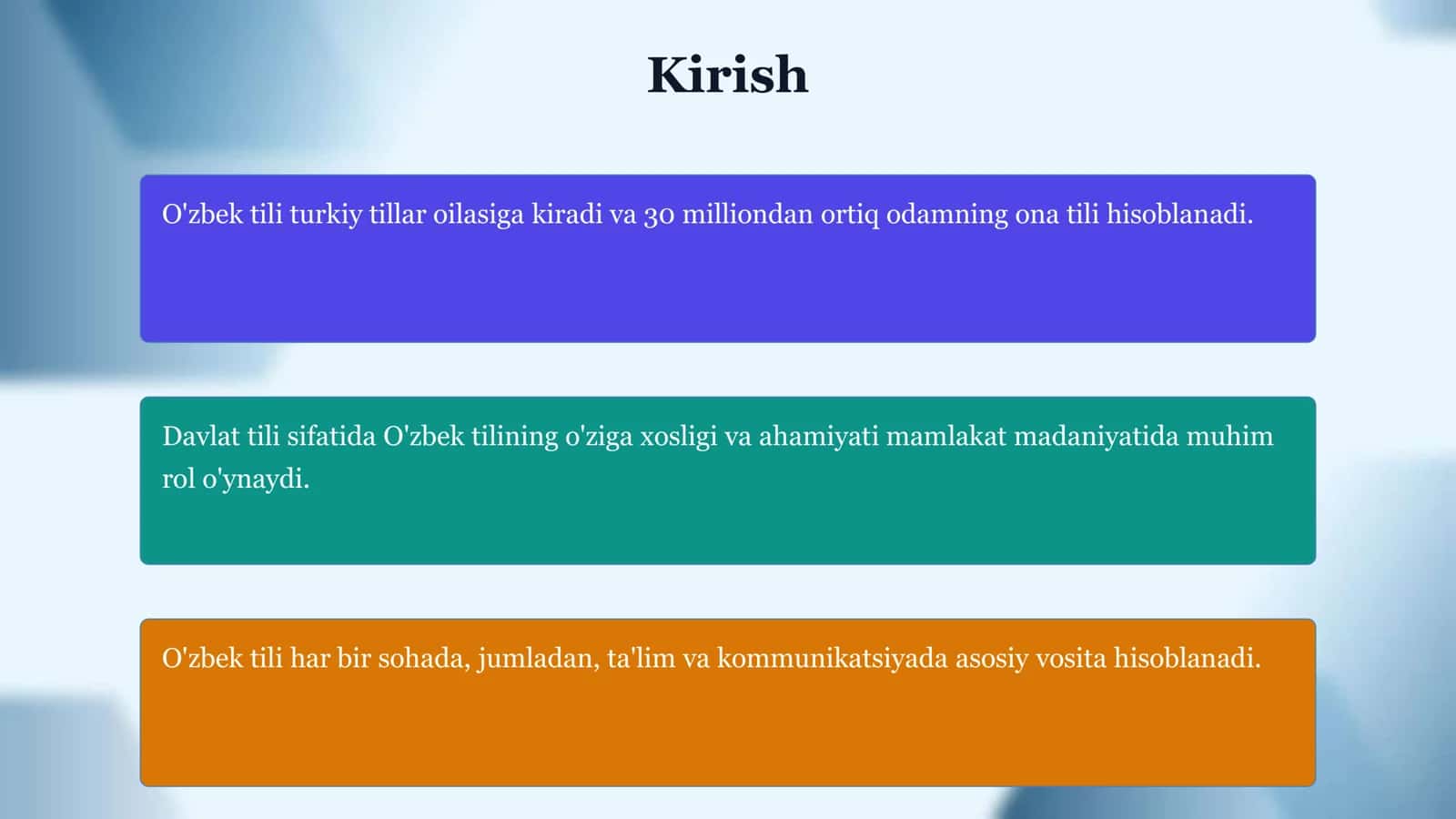 O`zbek tili - davlat tili prezintatsiya 3
