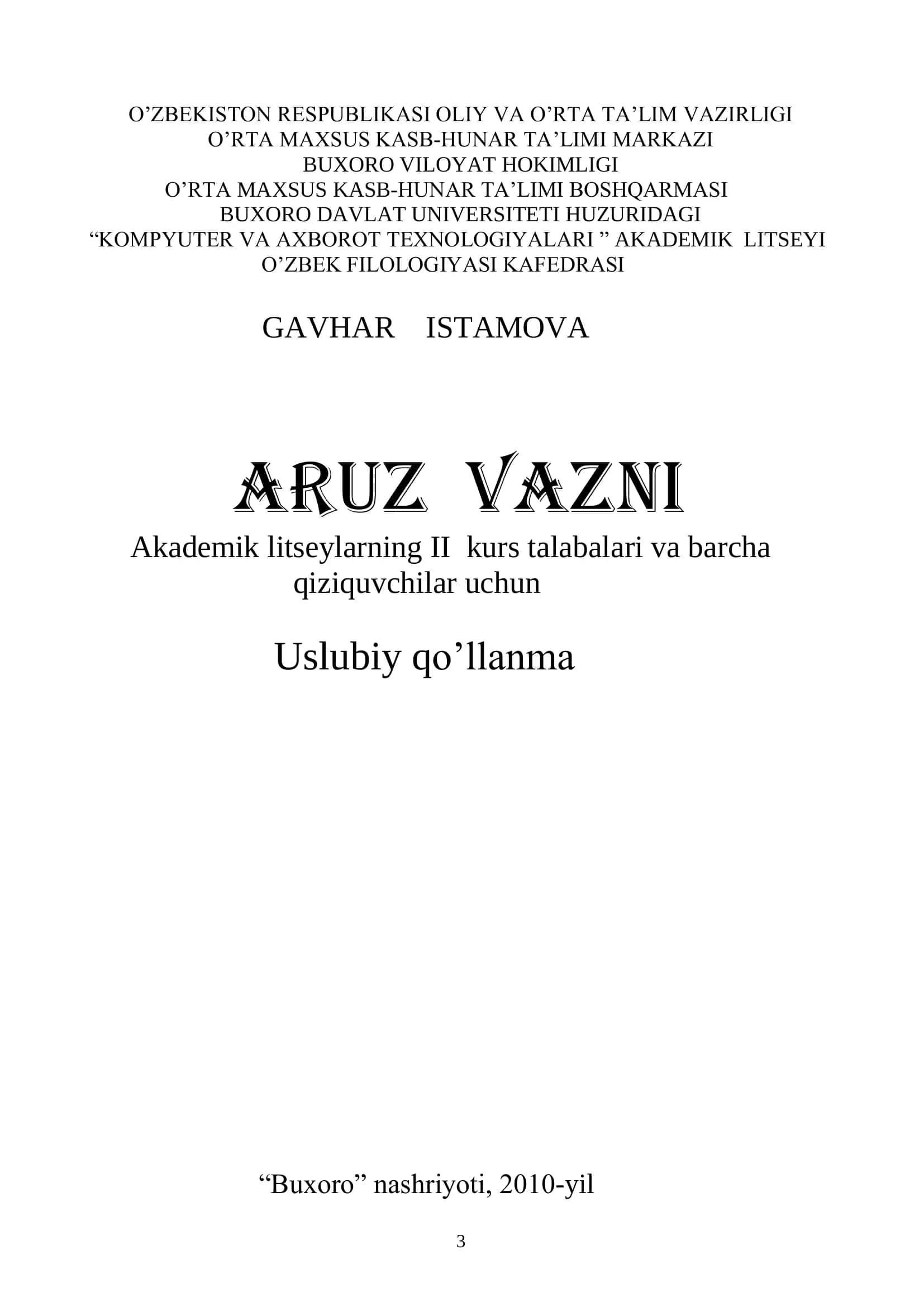 ARUZ VAZNI 3