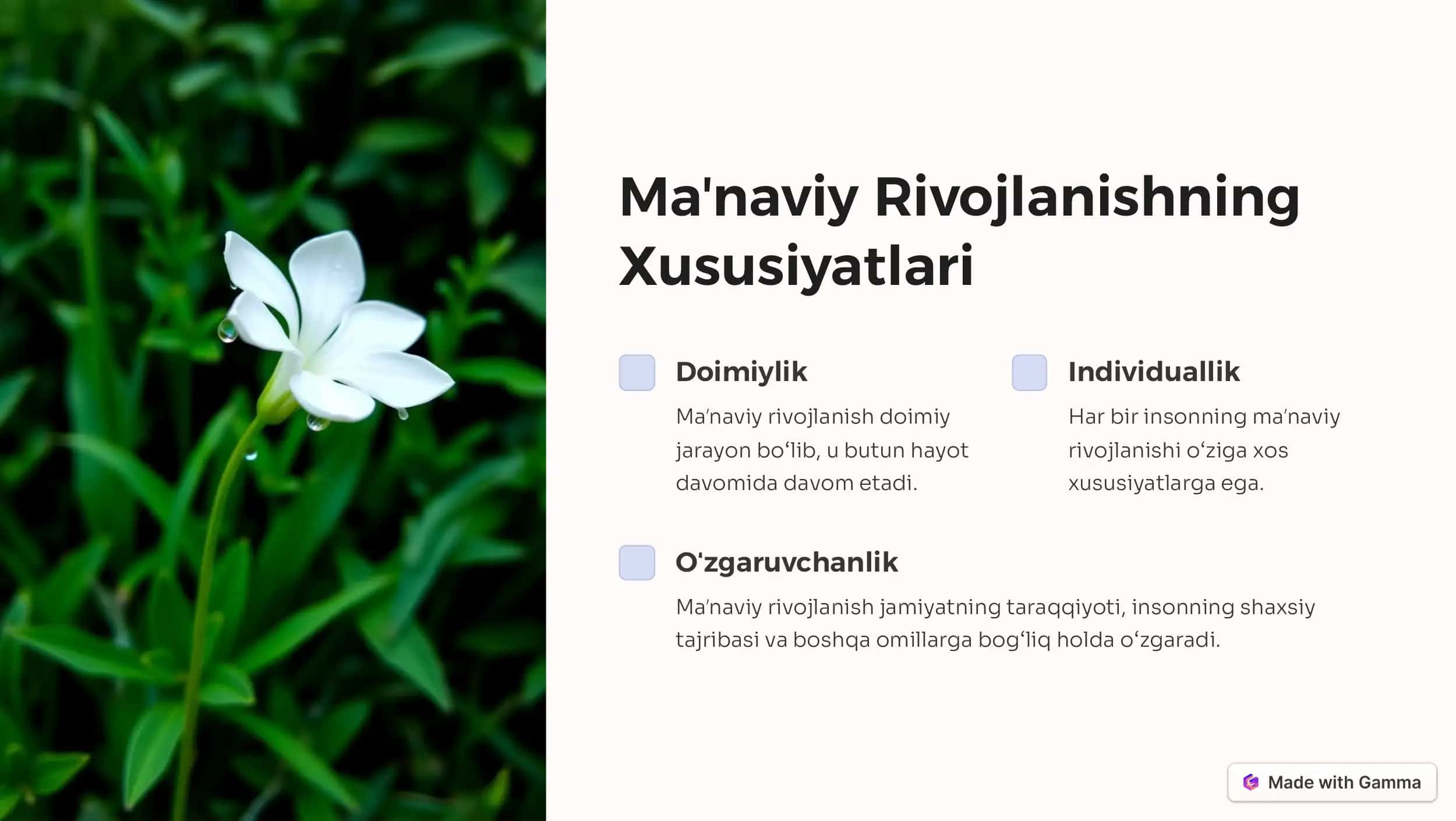 Maʼnaviyatning Rivojlanish 3