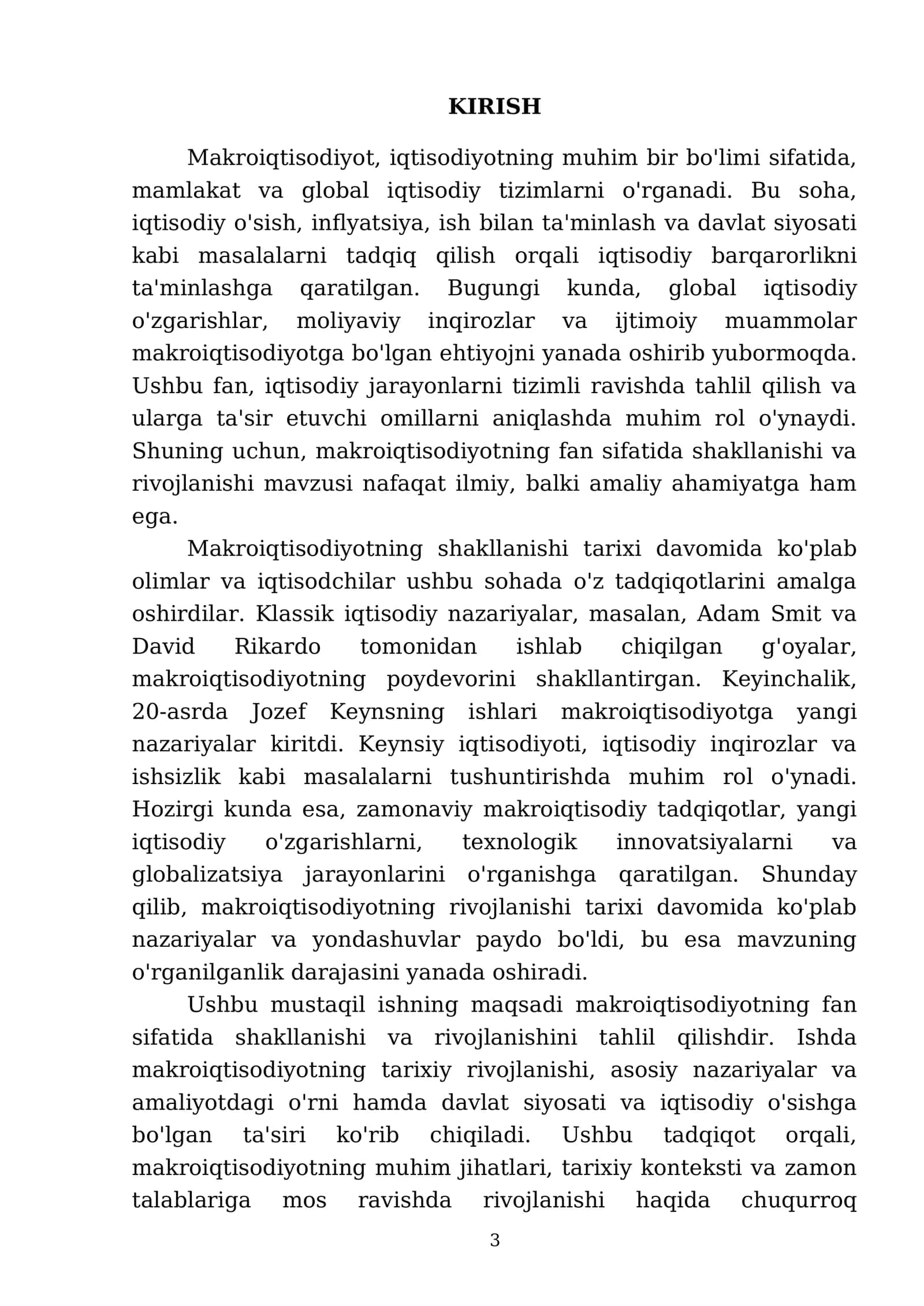 Makroiqtisodiyotning fan sifatida shakllanishi va rivojlanishi 3