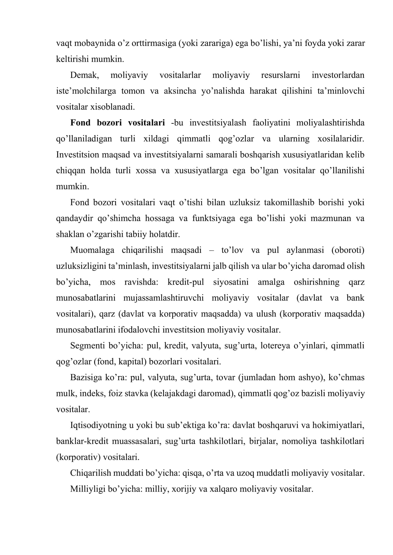 Investitsiyalarni moliyalashtirishdan moliyaviy vositalar 3