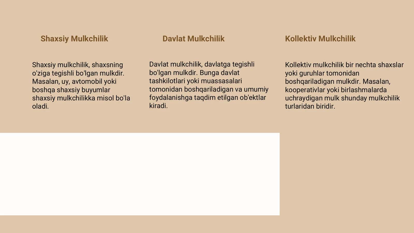 Mulkchilik ta’riflarining tahlili 3