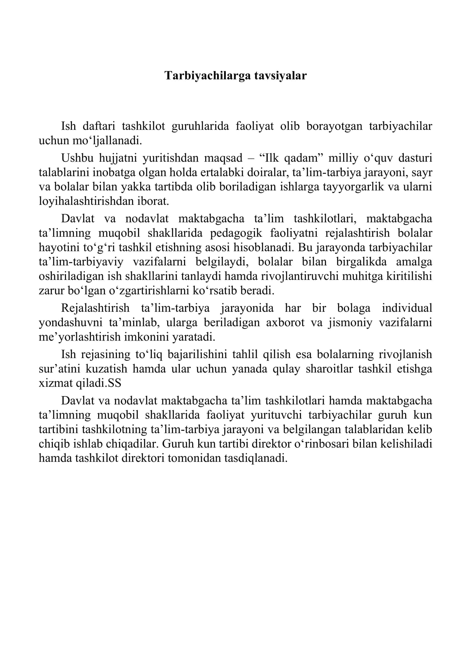 TARBIYACHI Ish Daftari 2026 YIL 3