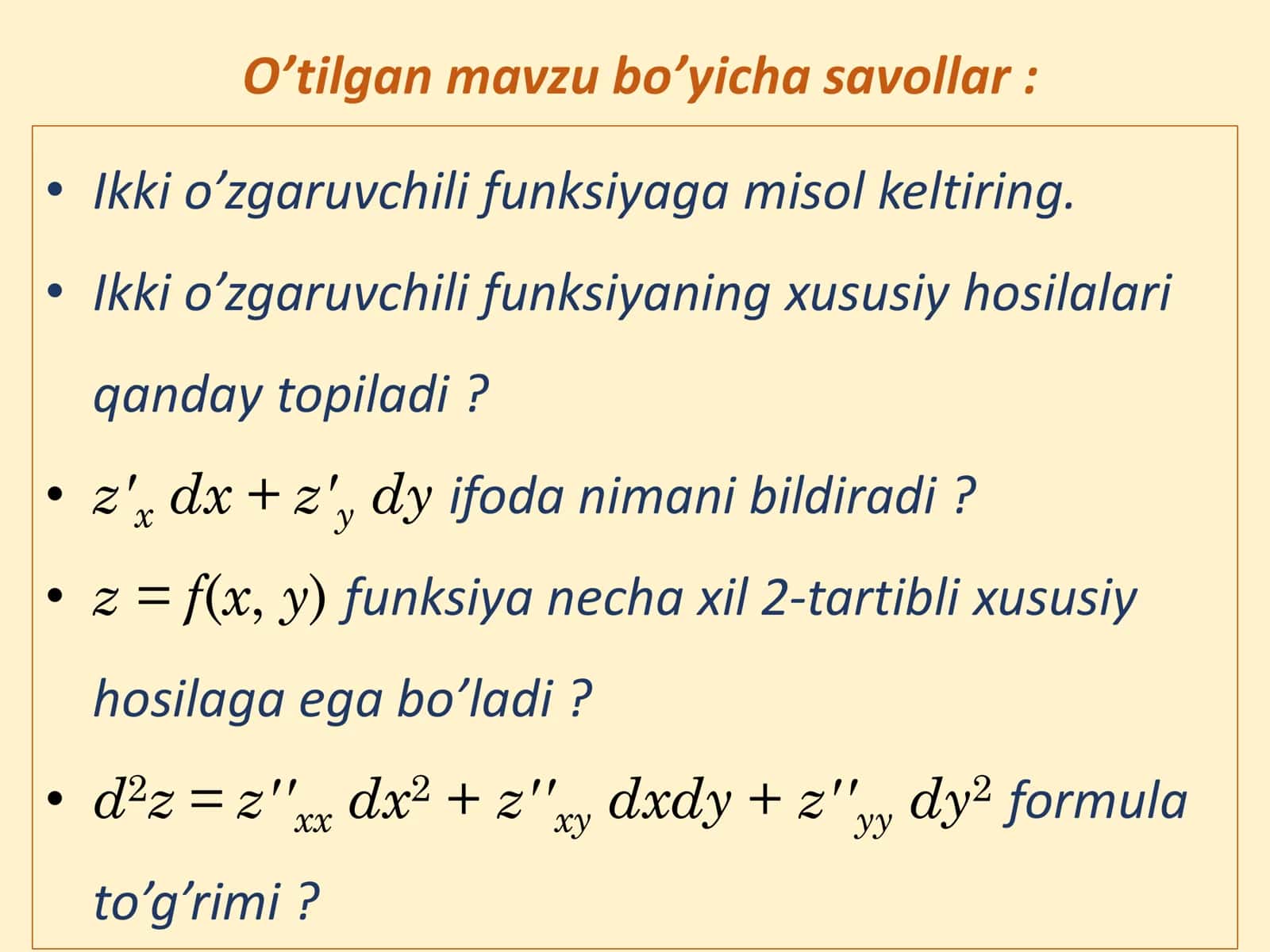 Funksiya ekstremum nuqtasi va ekstremum qiymati 3