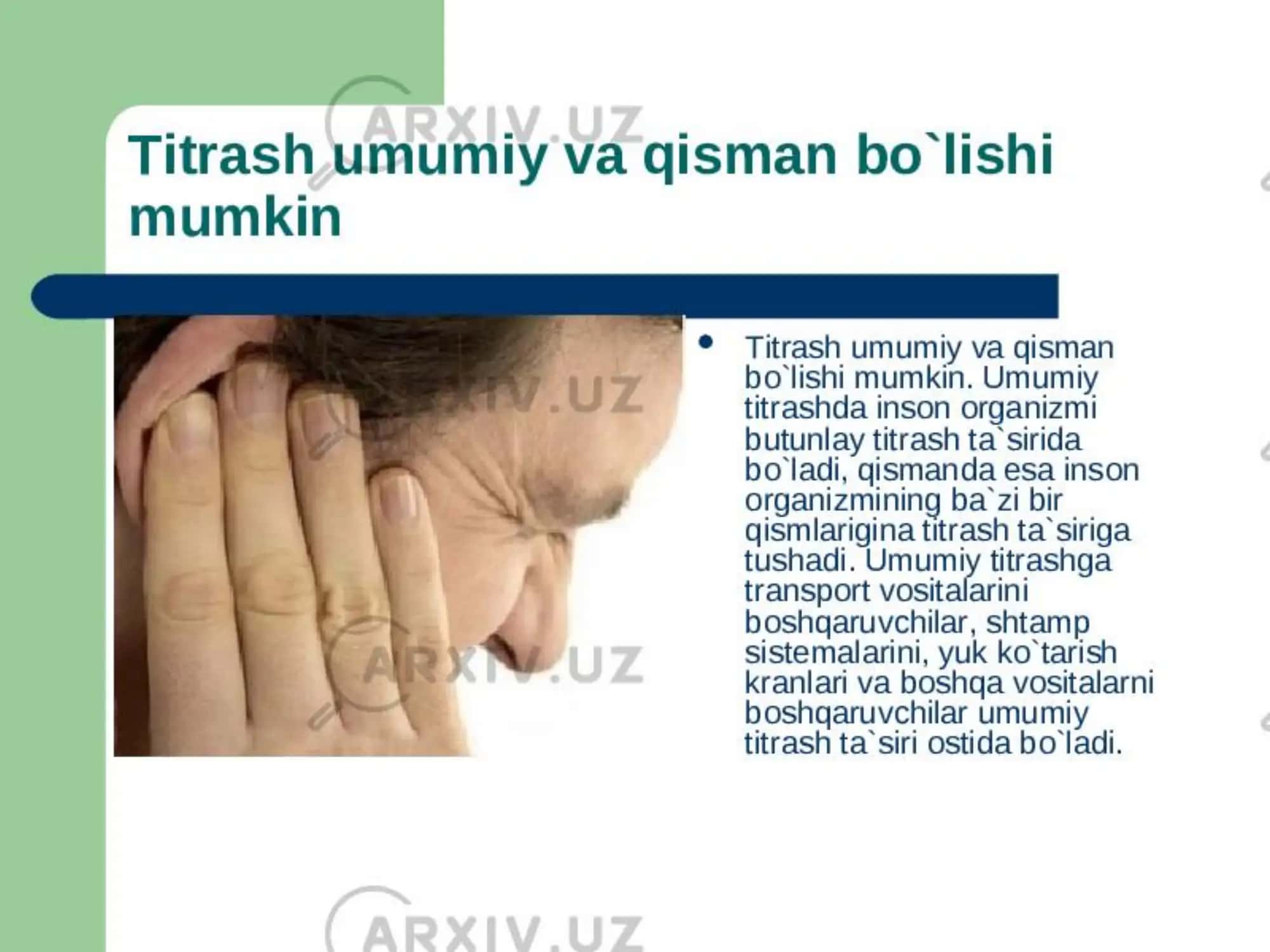 Shovqin va vibratsiya intensivligi 3
