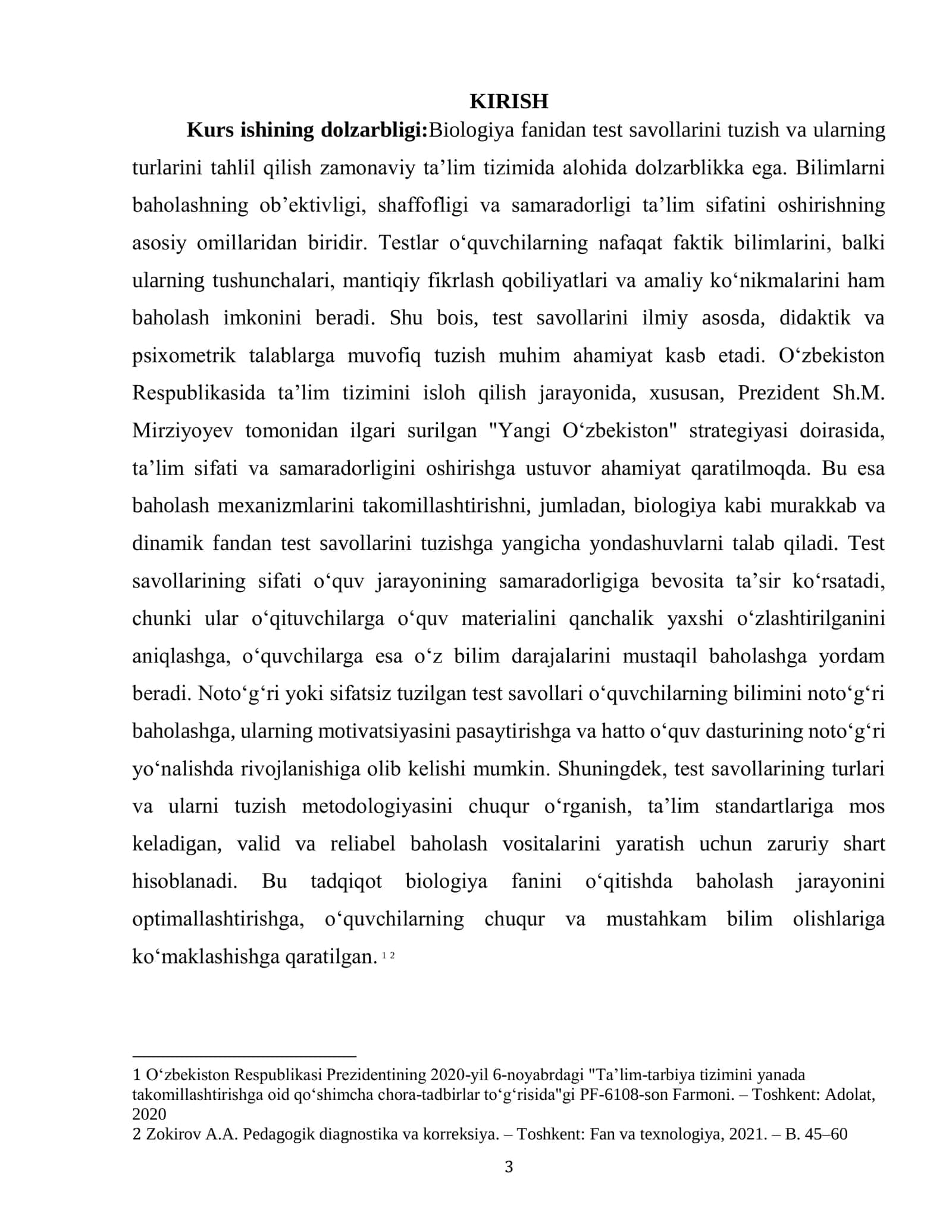 BIOLOGIYA FANIDAN TEST SAVOLLARI TURLARI VA ULARNI TUZISH 3
