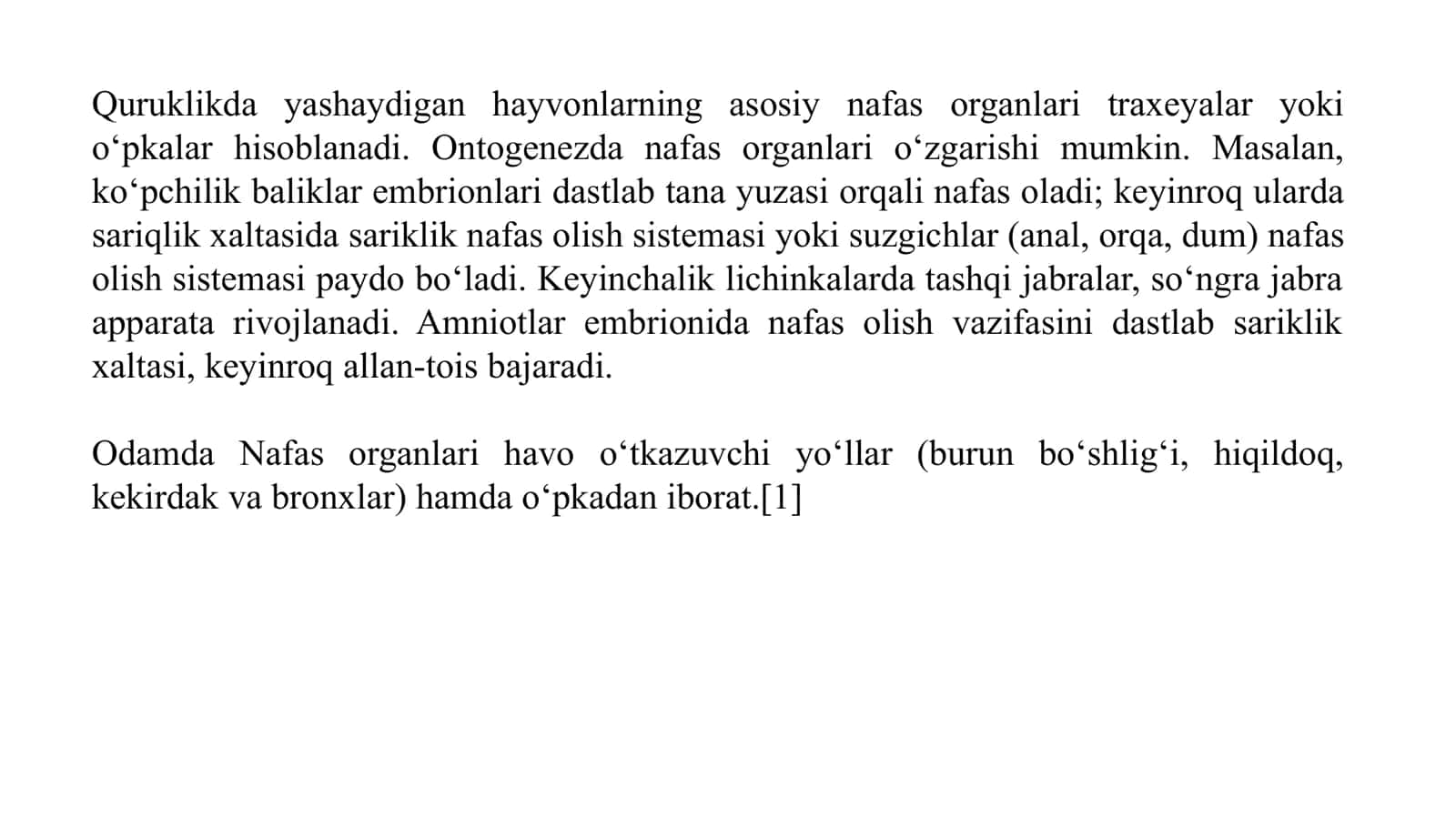 Nafas organlari tuzilishi va vazifalari 3