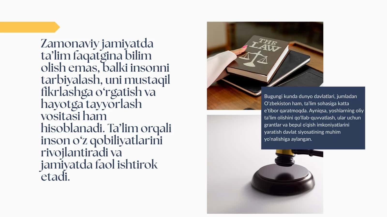 Ta'lim olish huquqi va bepul oliy ta'lim olish imkoniyatlari 3