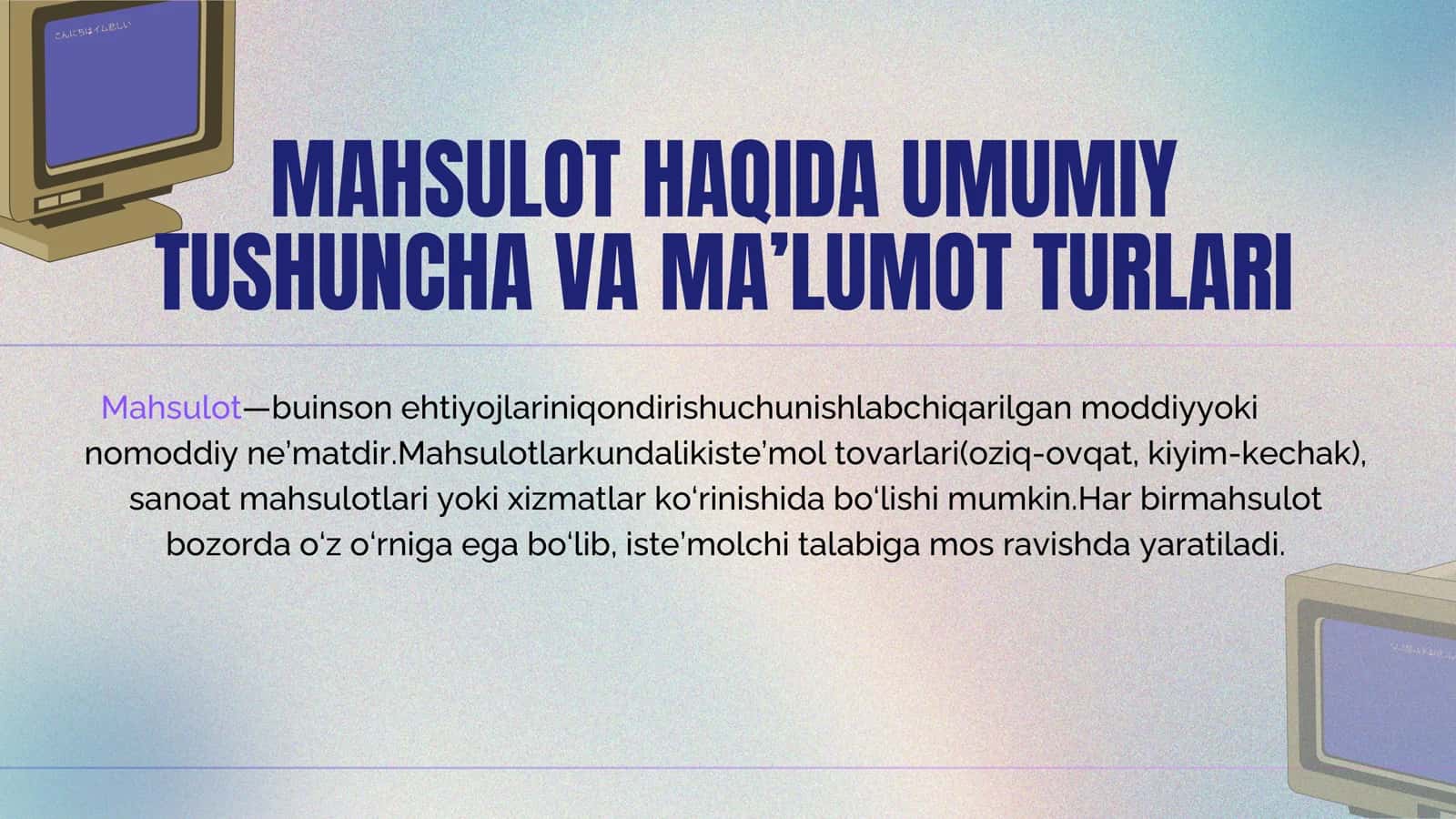 MAHSULOT HAQIDAGI MA’LUMOTLARNI STANDARTLASHTIRISH VA KODLASH 3
