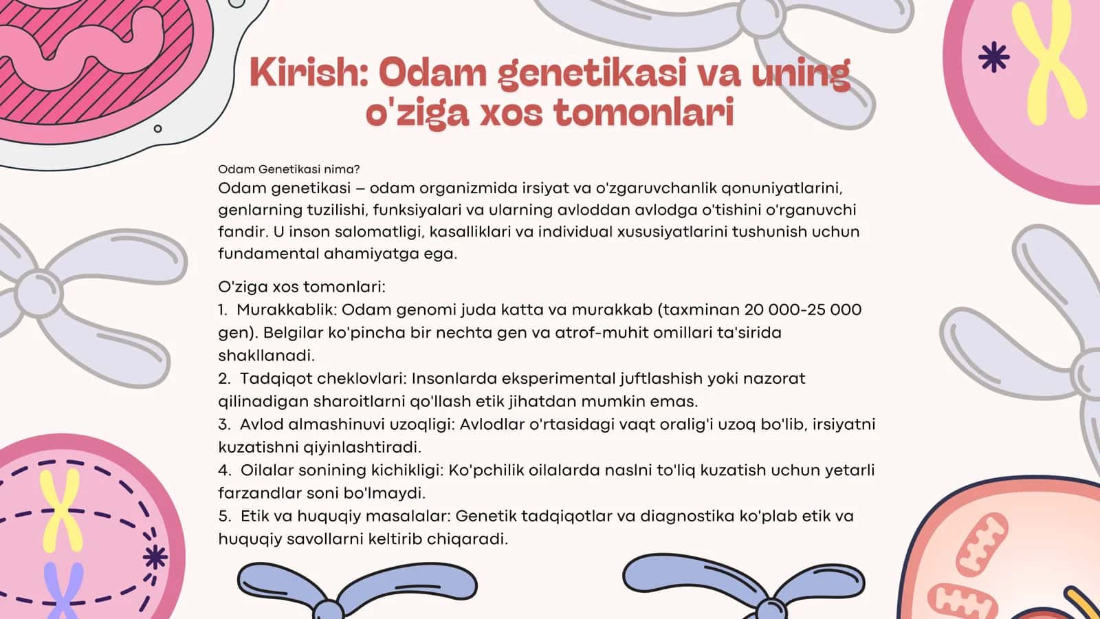 Odam Genetikasi va uning o'ziga xos tomonlari 3