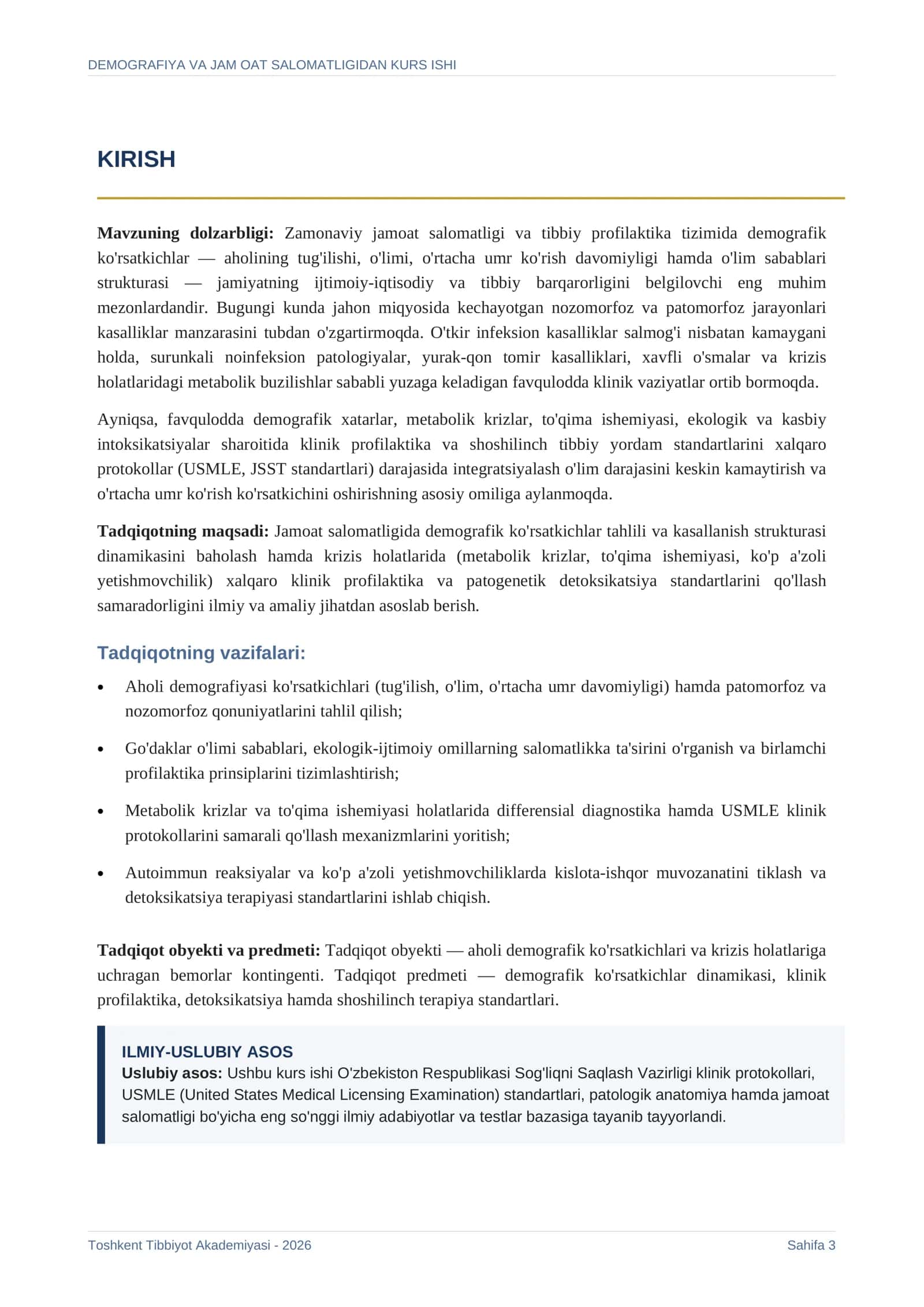 JAMOAT SALOMATLIGIDA DEMOGRAFIK KO'RSATKICHLAR TAHLILI VA KRIZIS HOLATLARIDA KLINIK PROFILAKTIKA STANDARTLARINI QO'LLASH 3