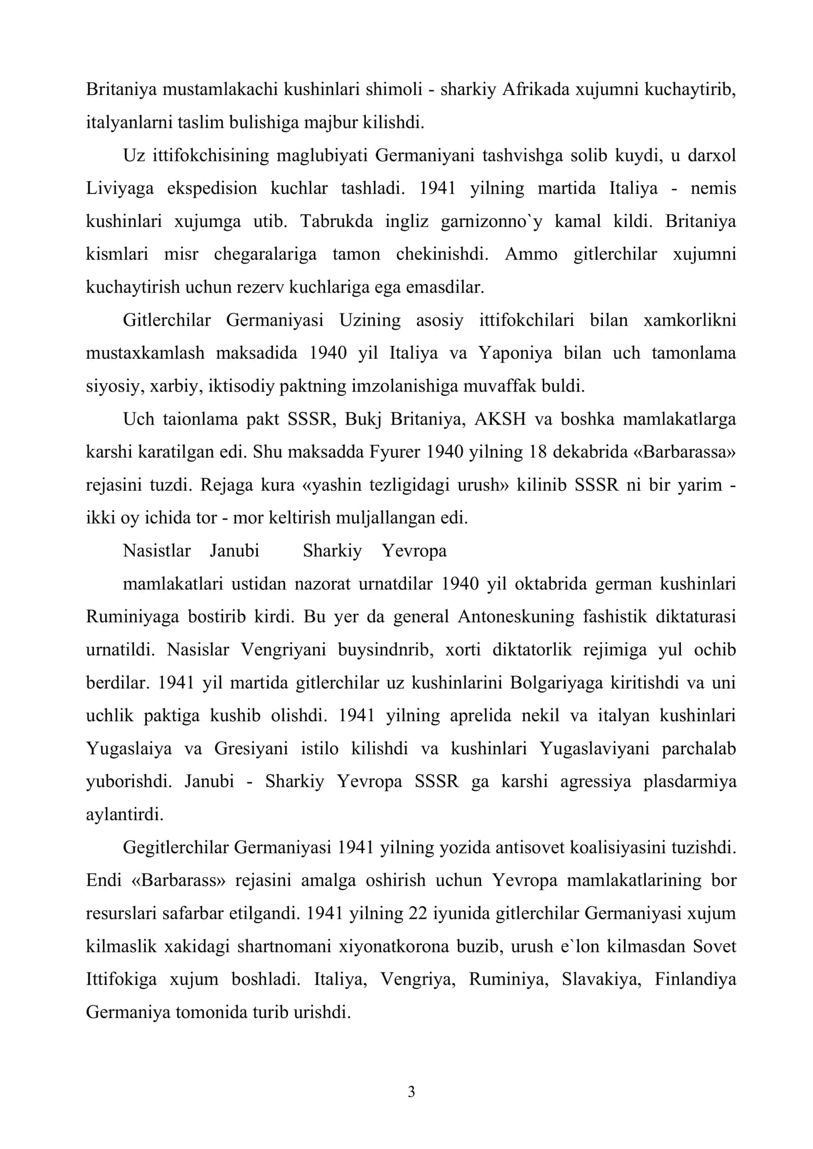 I-II jahon urushi urtasidagi yillarda Yevropadagi mamlakatlar va AQSH 3