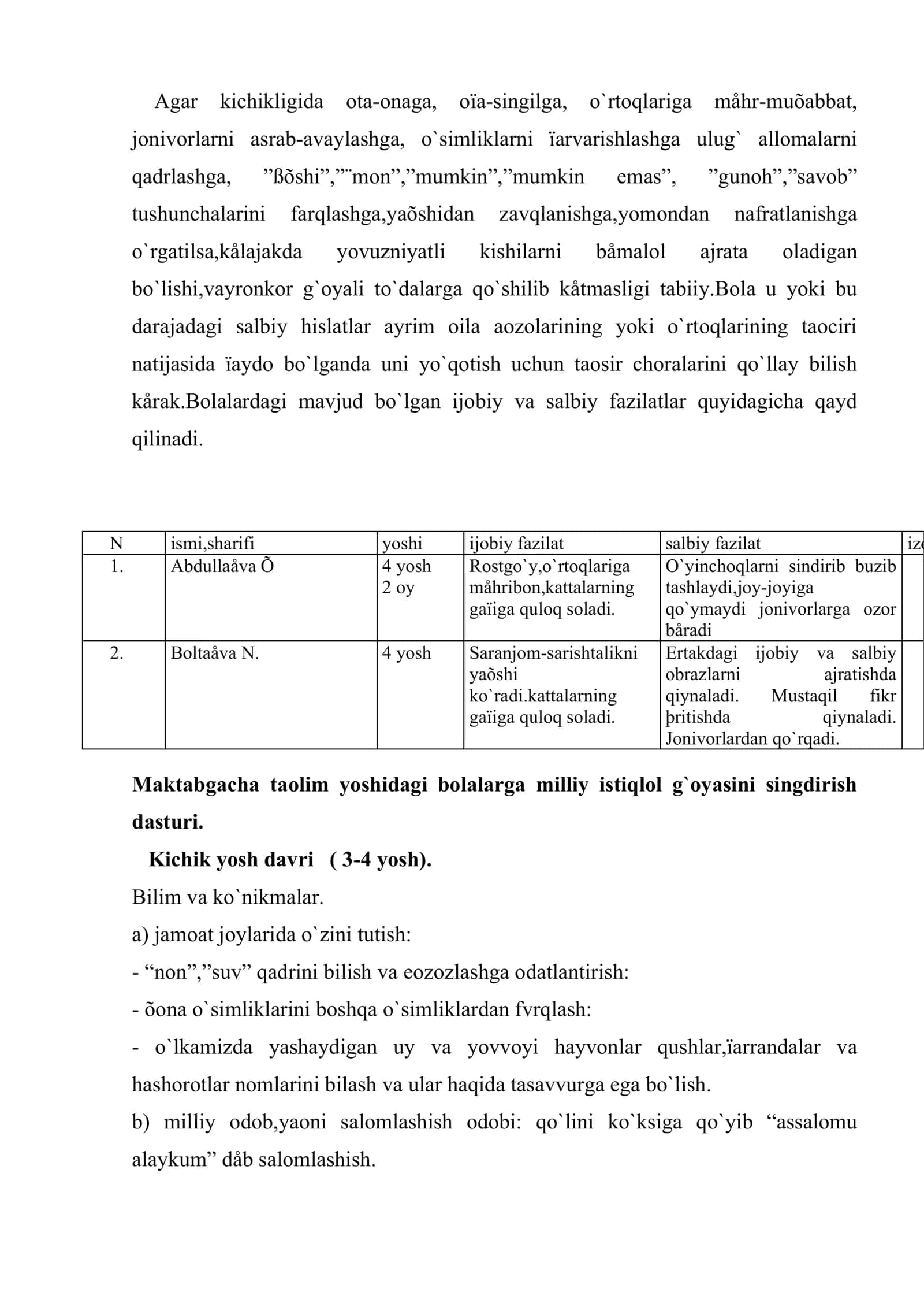 Milliy istiqlol mafkurasining g`oyalarini bolalar ongiga singdirish usullari 3