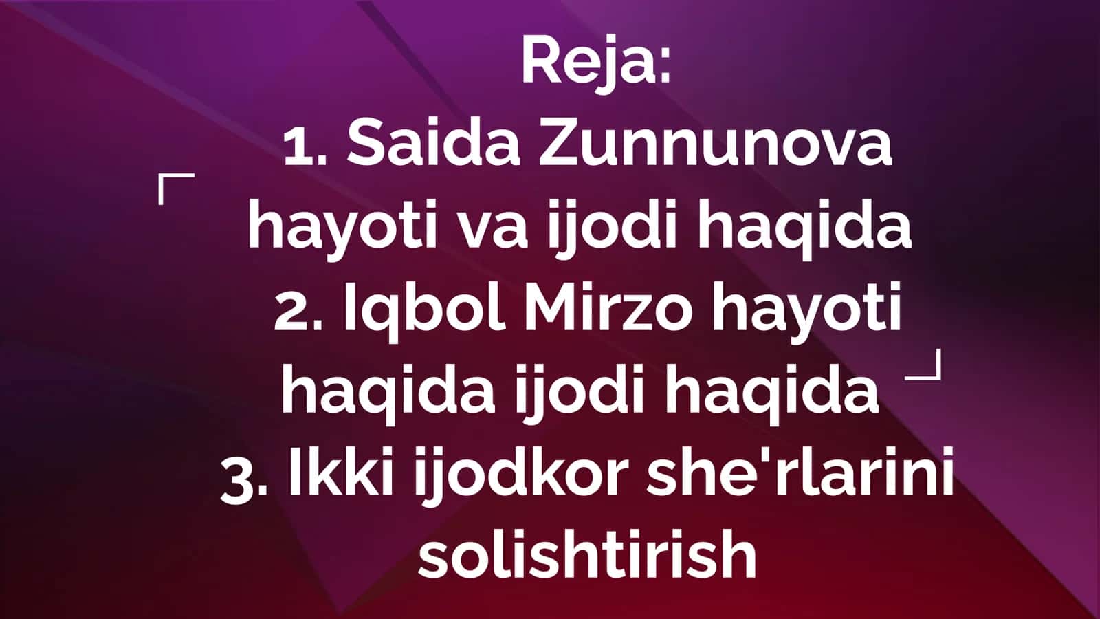 Saida Zunnunova va Iqbol Mirzo lirikasini solishtirish 3