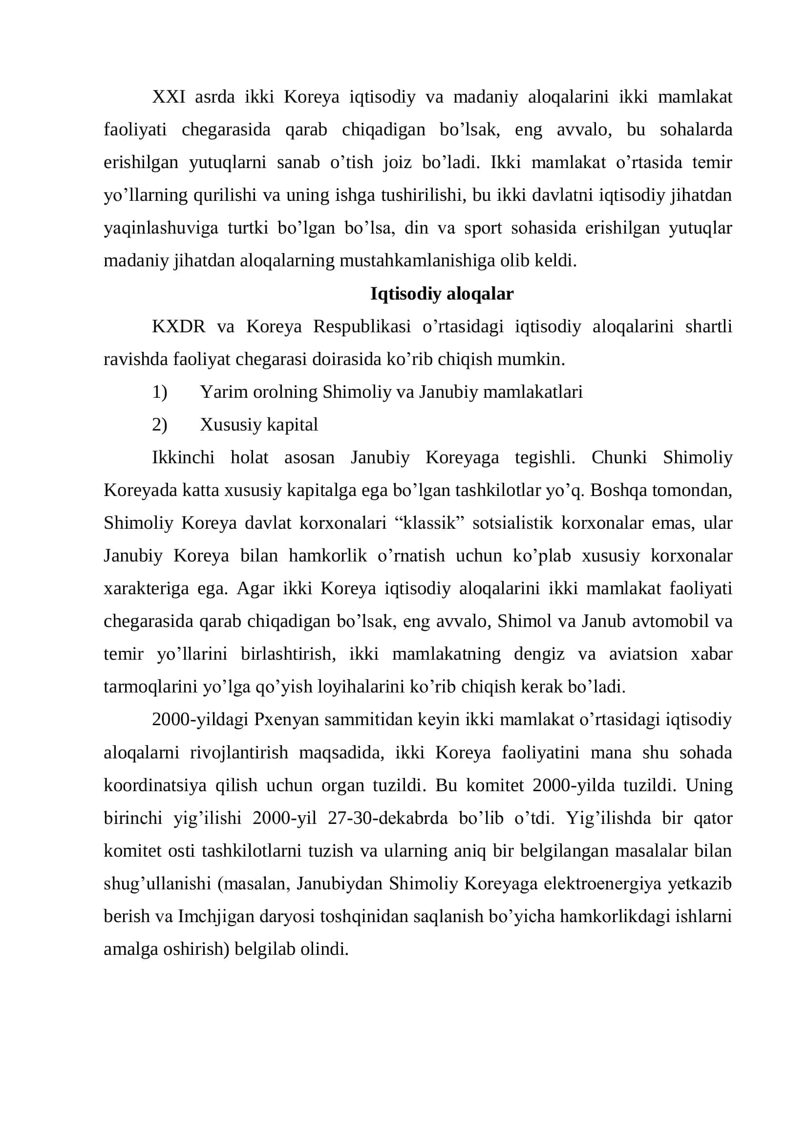 Janubiy va Shimoliy Koreyaning birlashishidagi muammolari va ularni bartaraf etish yo’llari 3