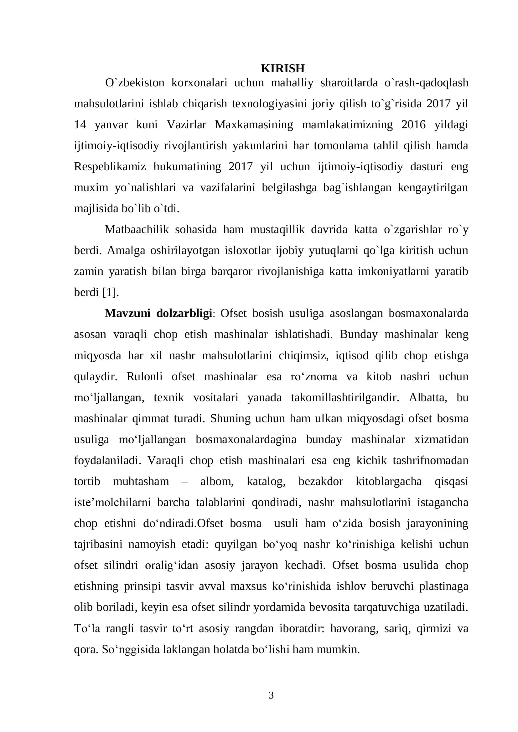"Matbaa va qadoqlash jarayonlari texnologiyasi" ta’lim yo’nalishi bitiruvchisi 3