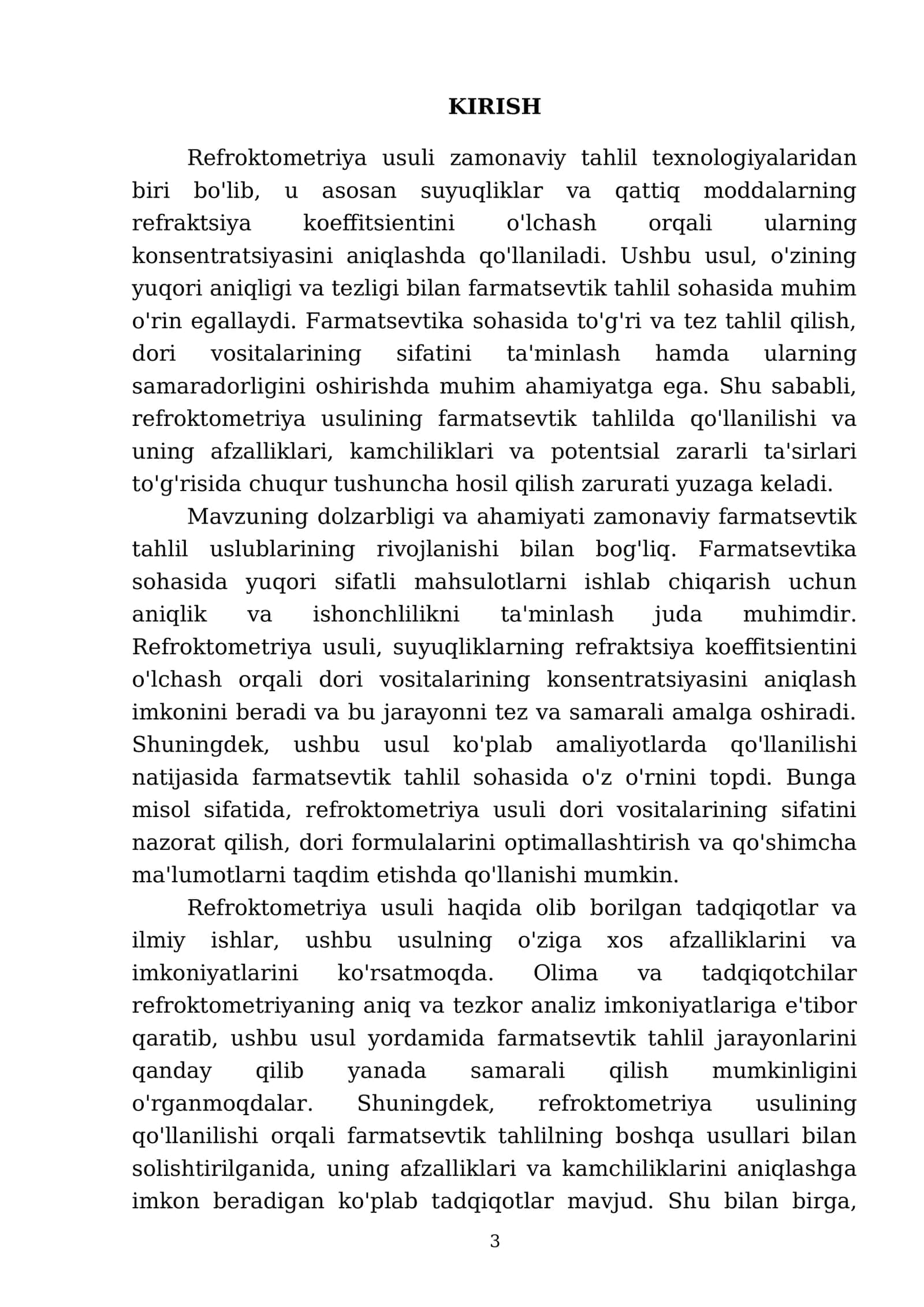 Tahlilni refroktometriya usuli.Farmatsevtik tahlilda qo'llanilishi.Kamchilik va zararli taraflari 3